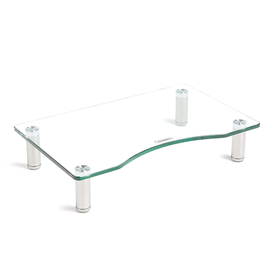 VonHaus Supporto Monitor Vetro 55,9x24,1 cm Trasparente Regolabile