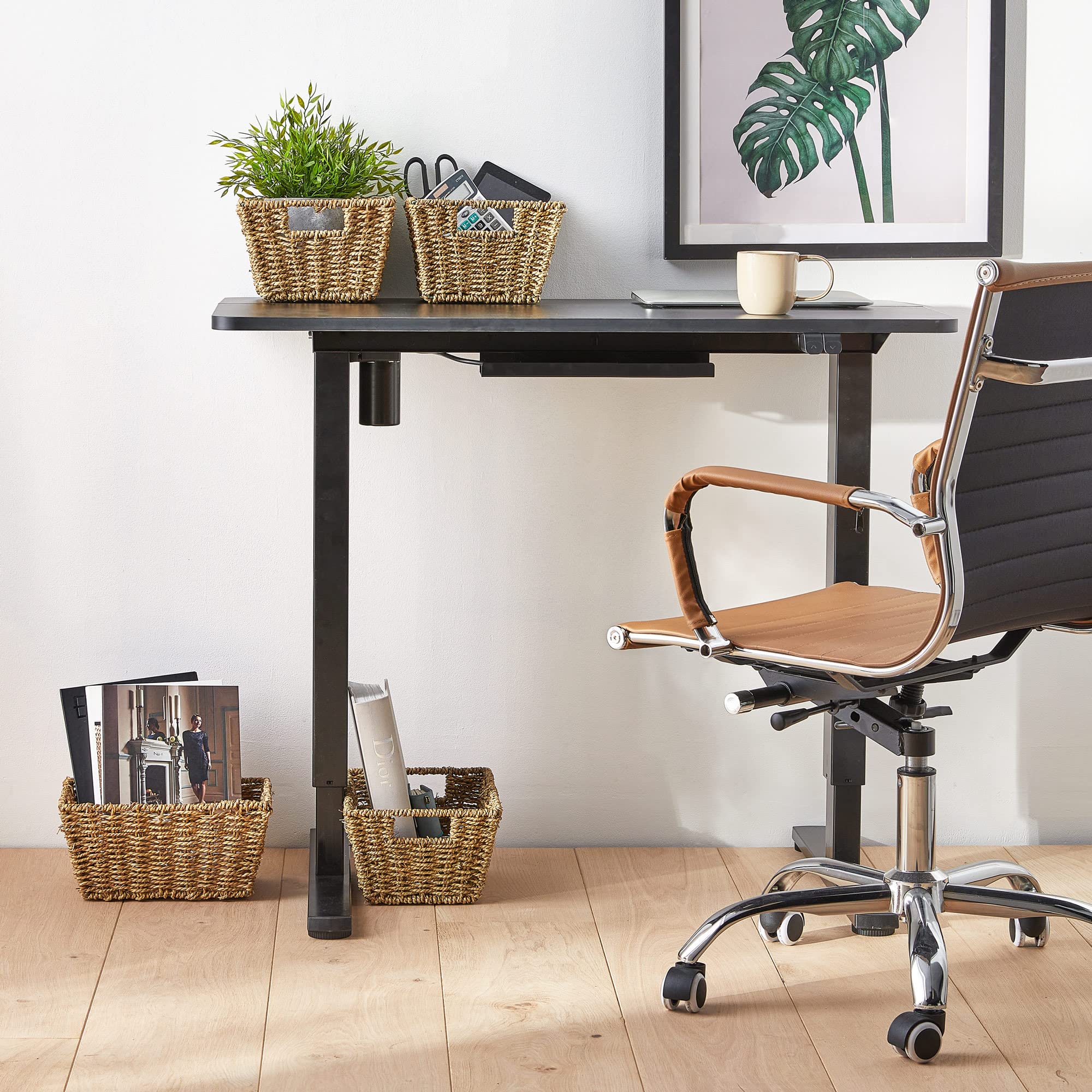 VonHaus Set 4 Cesti Seagrass Intrecciati con Manici