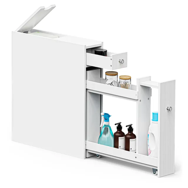 VonHaus Armadietto Bagno Slim Bianco 50x14,2x58 cm