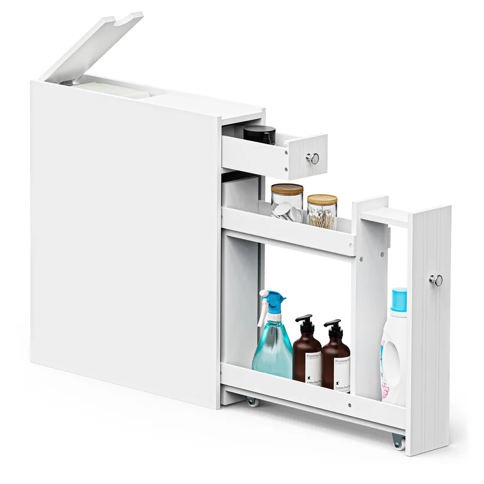 VonHaus Armadietto Bagno Slim Bianco 50x14,2x58 cm