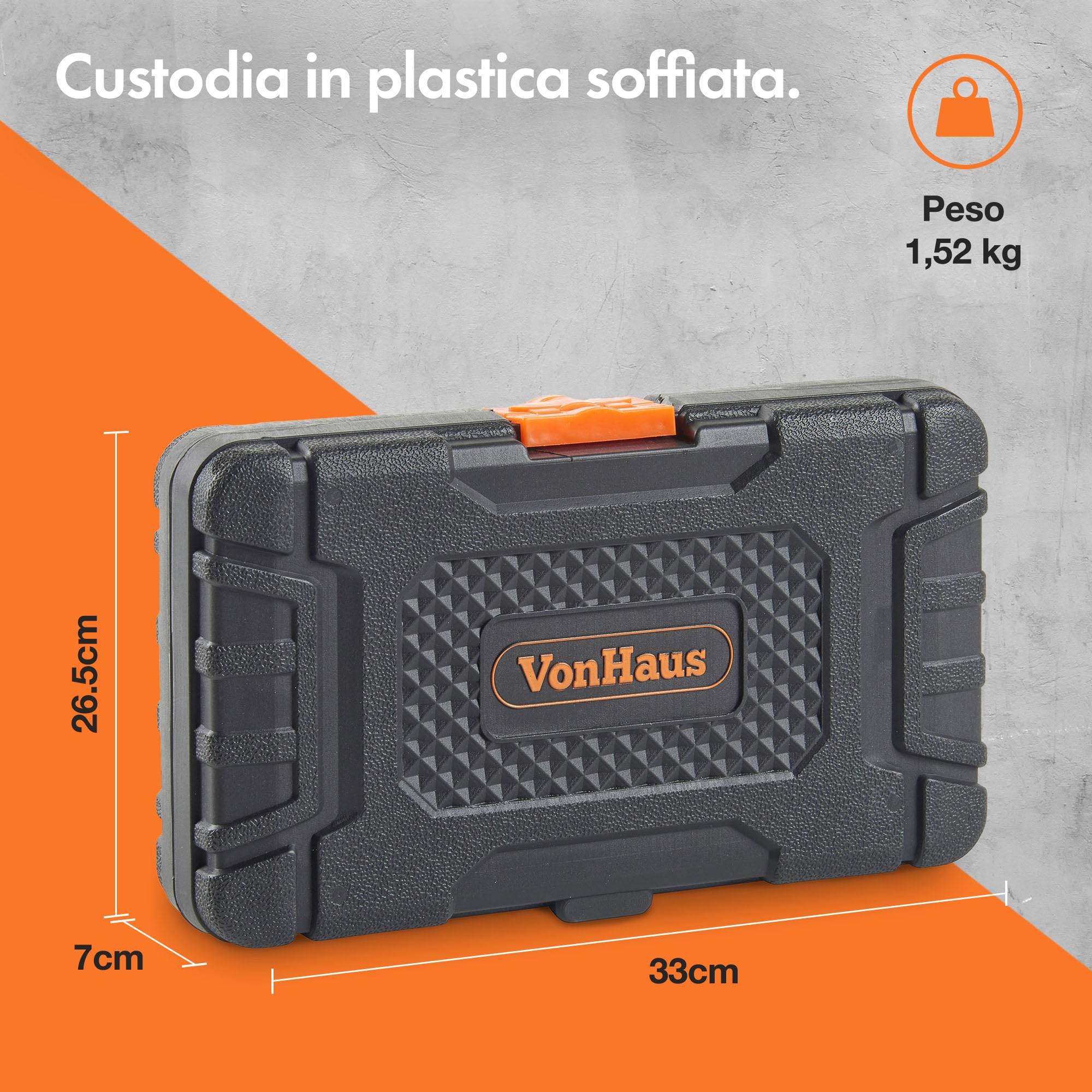 VonHaus Set Chiavi a Bussola 130 Pezzi con Cricchetto