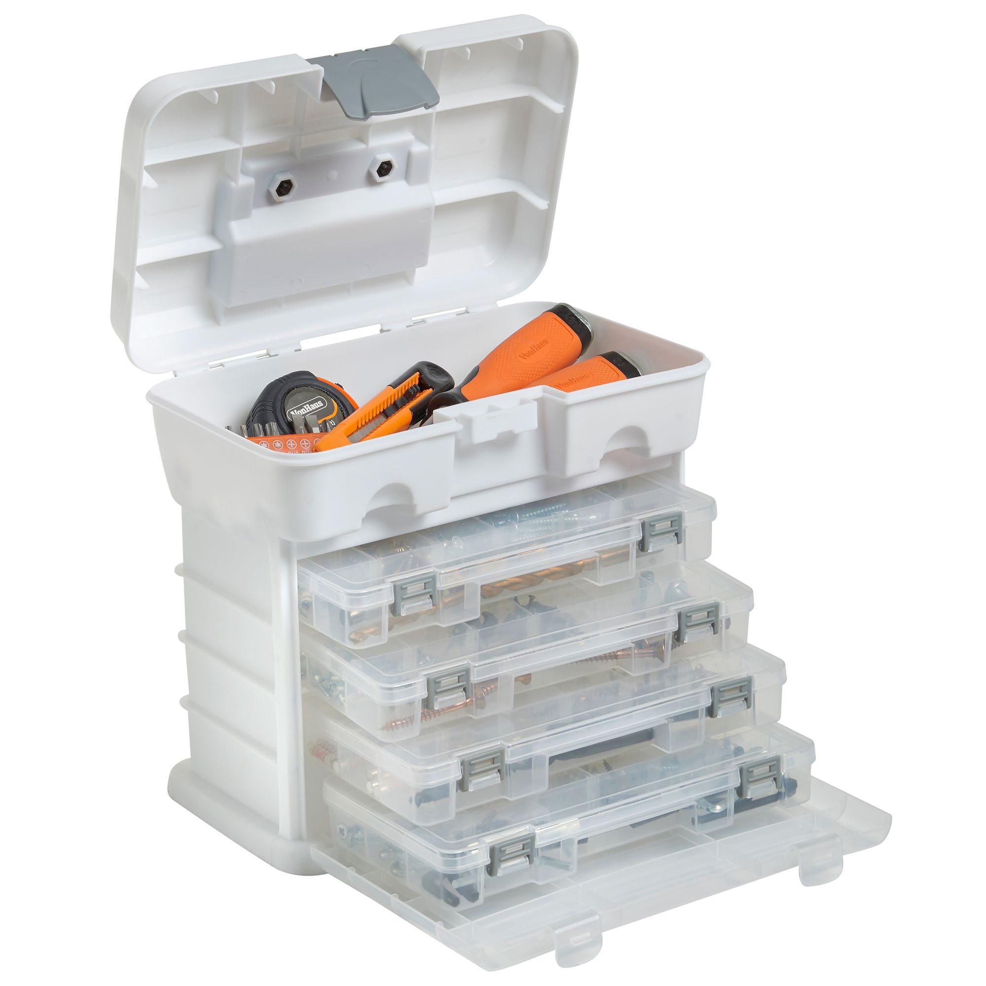 Vonhaus Utility cassetta organizer 4 cassetti bianco divisori