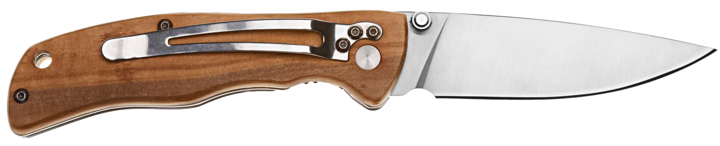Brusletto Lierne coltello pieghevole manico ulivo acciaio inox