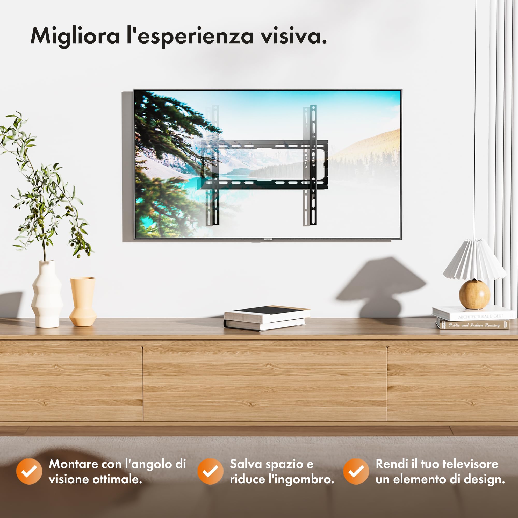 VonHaus 32-75 supporto TV parete sottile 55 kg