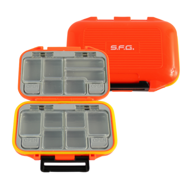 SFG Orange Multibox scatola pesca 12 scomparti 11x7 cm