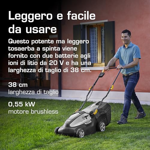 Alpina AL1 3820 Li Kit rasaerba a batteria 38 cm 2x4 Ah 350 m²