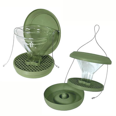 Ryom Smart Birds mangiatoia uccelli 2 scomparti verde