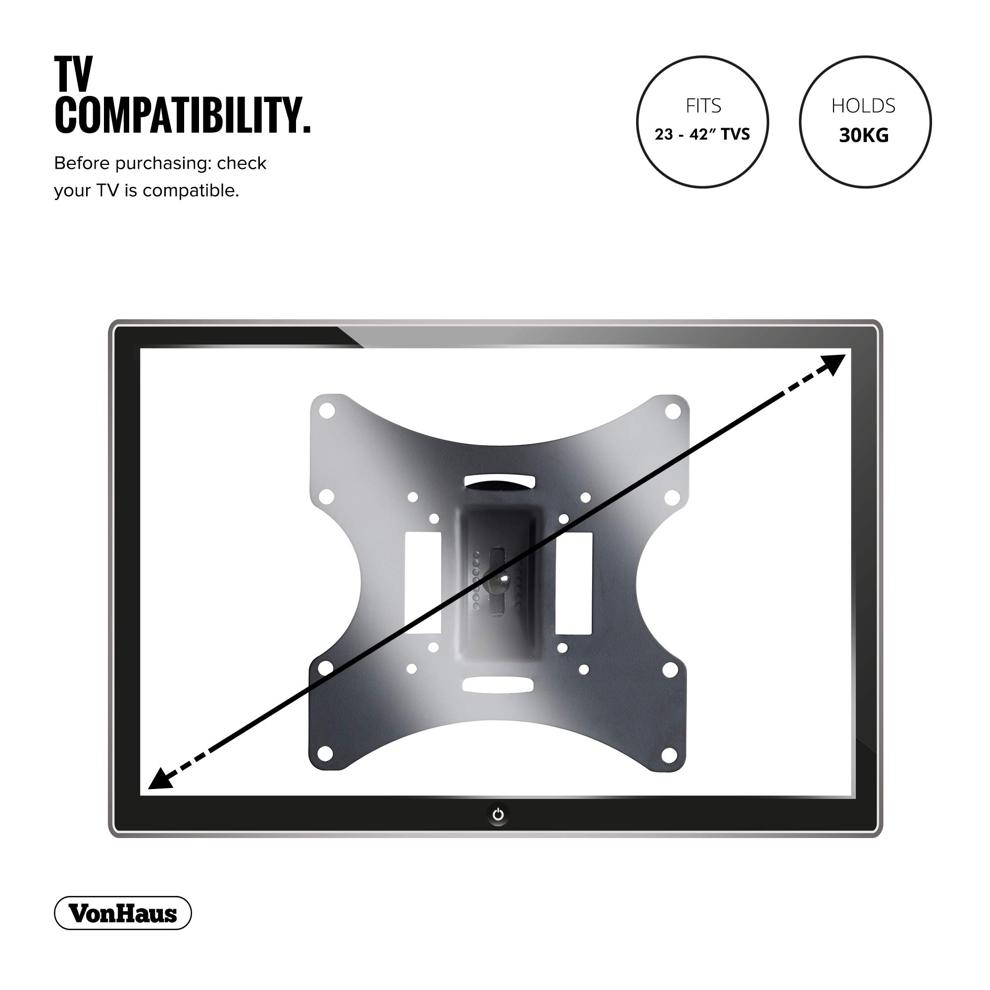 Vonhaus 05/027 supporto TV a muro 19-42" VESA 200