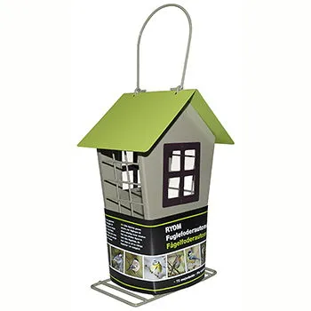 Ryom mangiatoia per uccelli casetta metallo 12x22 cm