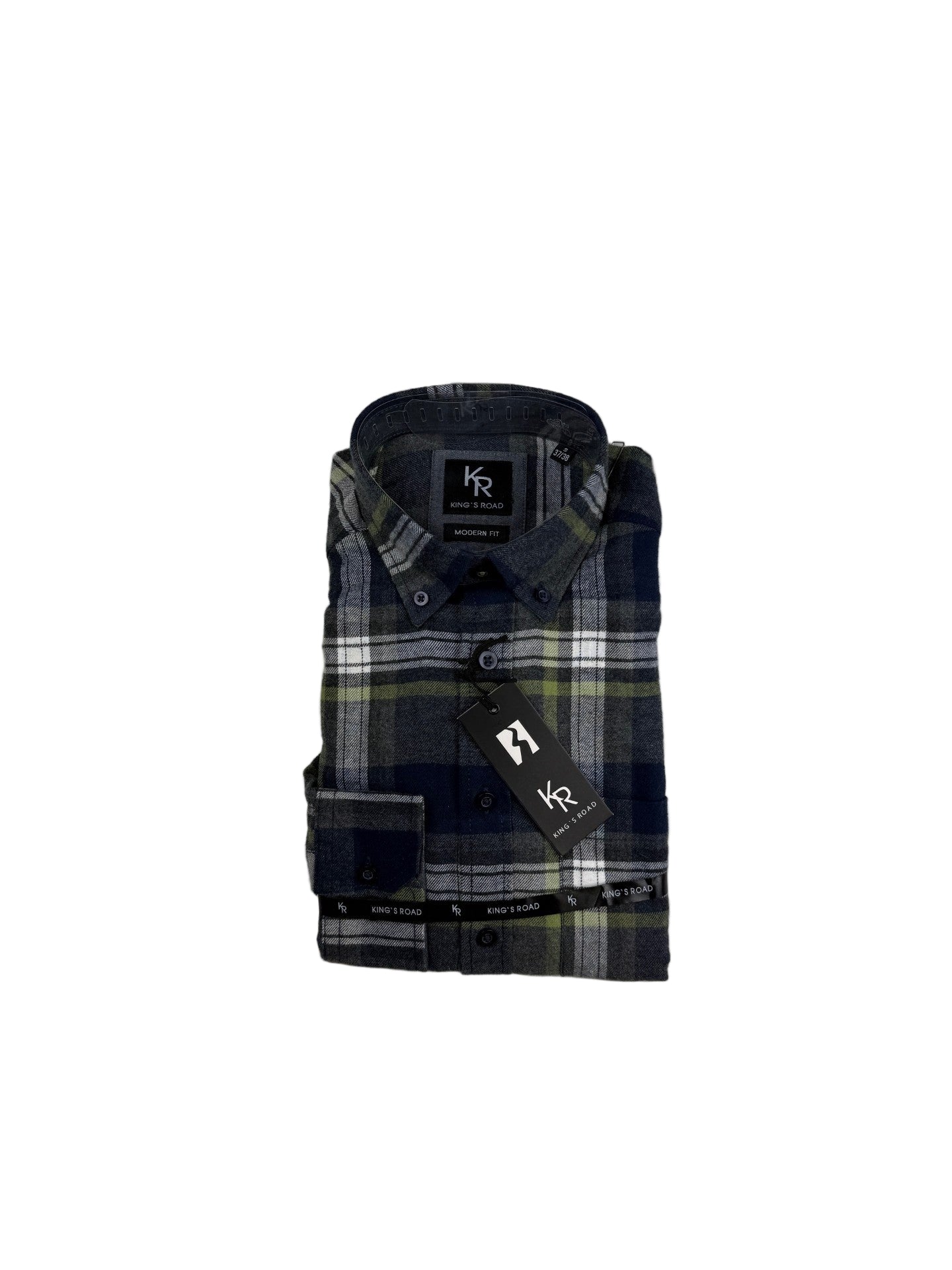 King's Road Major Camicia Flanella Uomo Grigio Blu