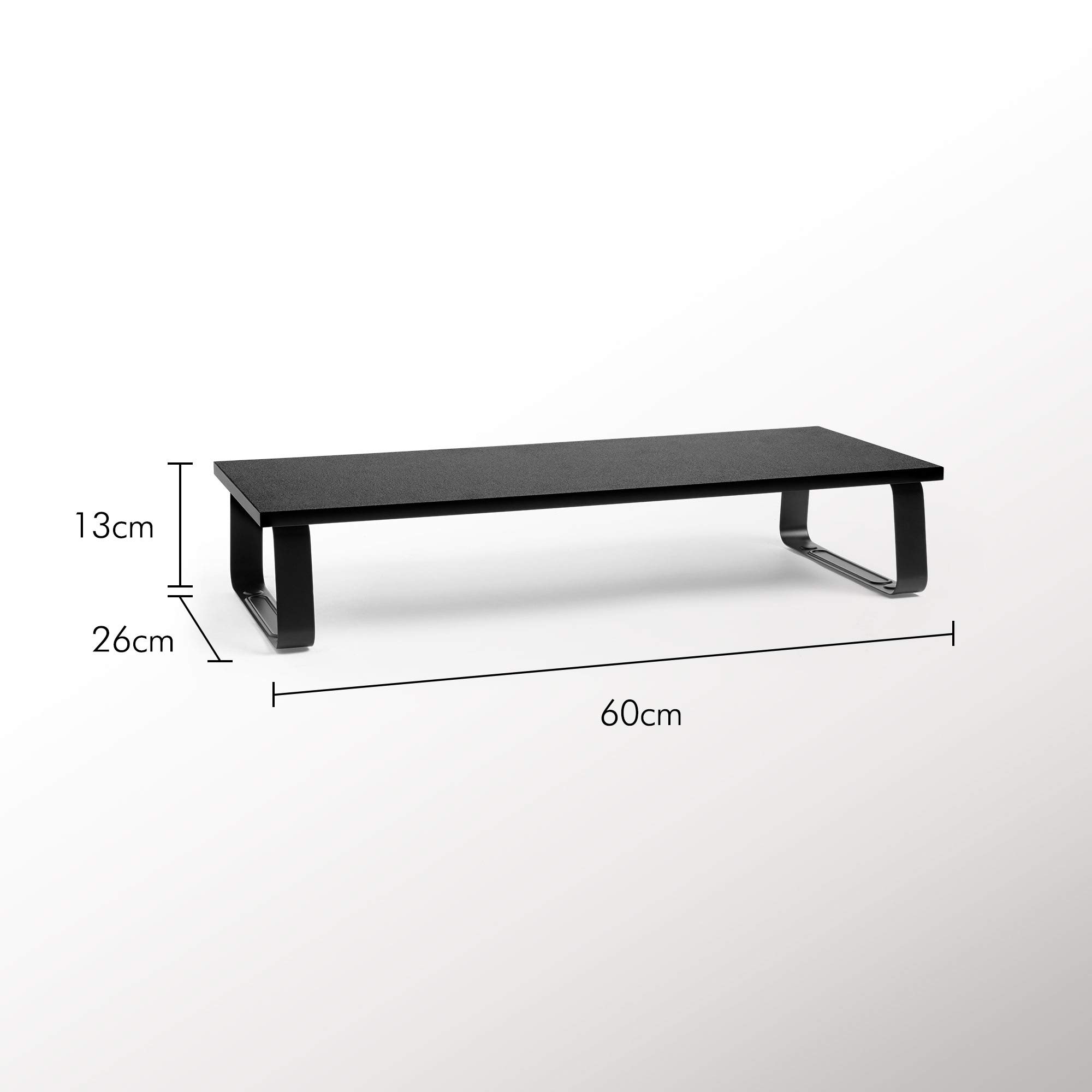 VonHaus Rialzo Monitor Scrivania Acciaio Nero