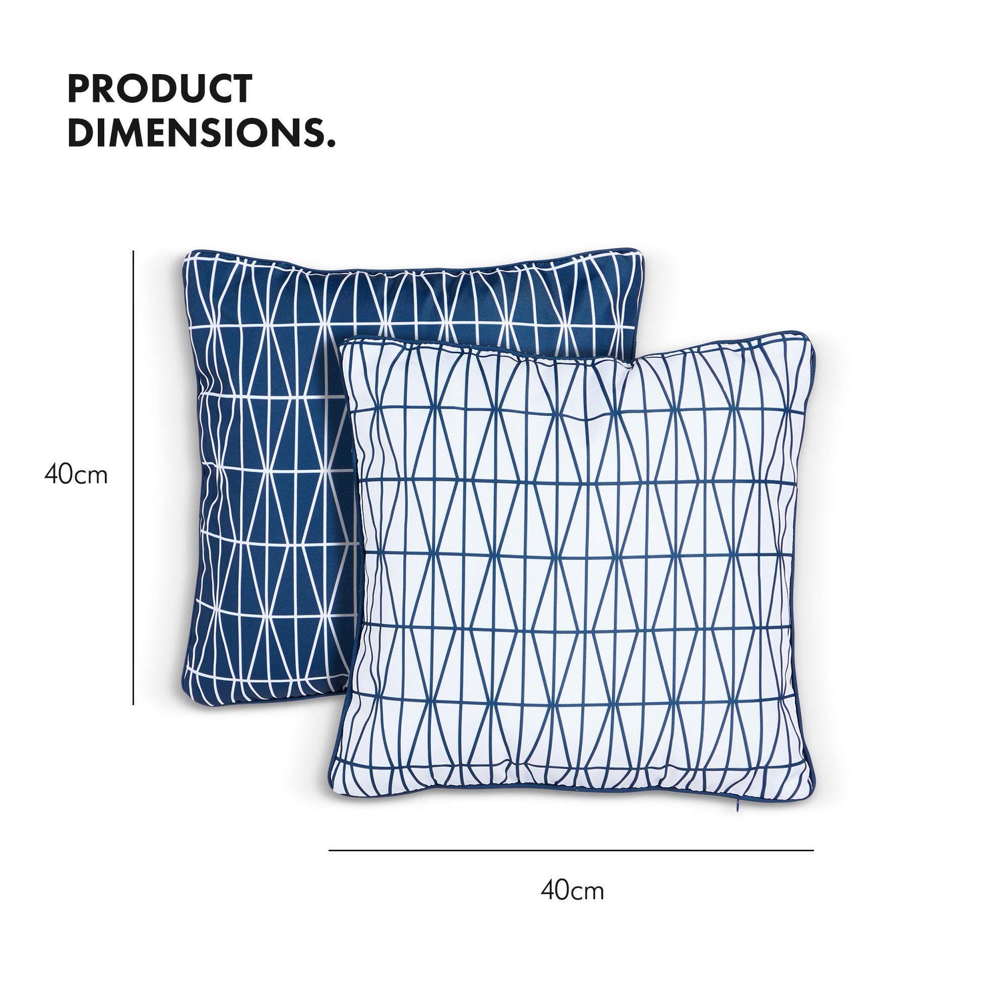 VonHaus Cuscini Giardino Blu 2 Pezzi Idrorepellenti