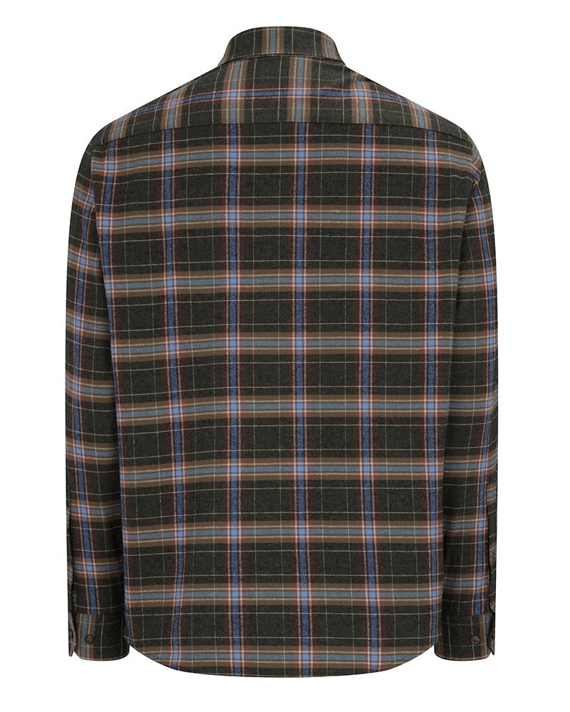 Hoggs of Fife Pitlessie camicia flanella uomo thyme quadri