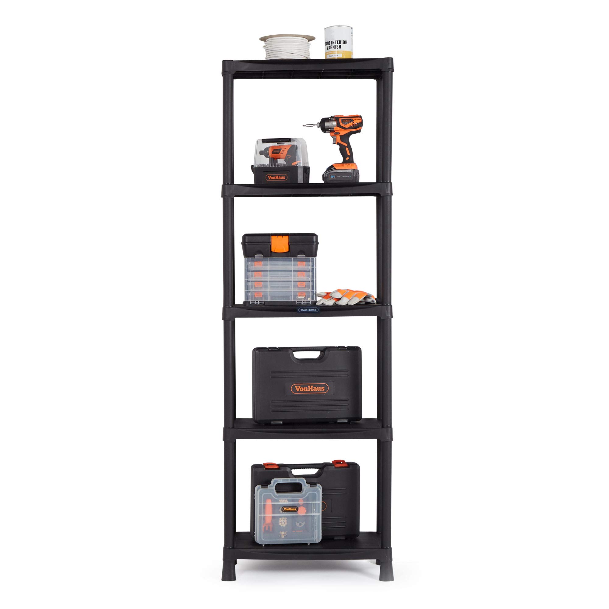 VonHaus 15/099 scaffale 5 ripiani nero plastica 172 cm