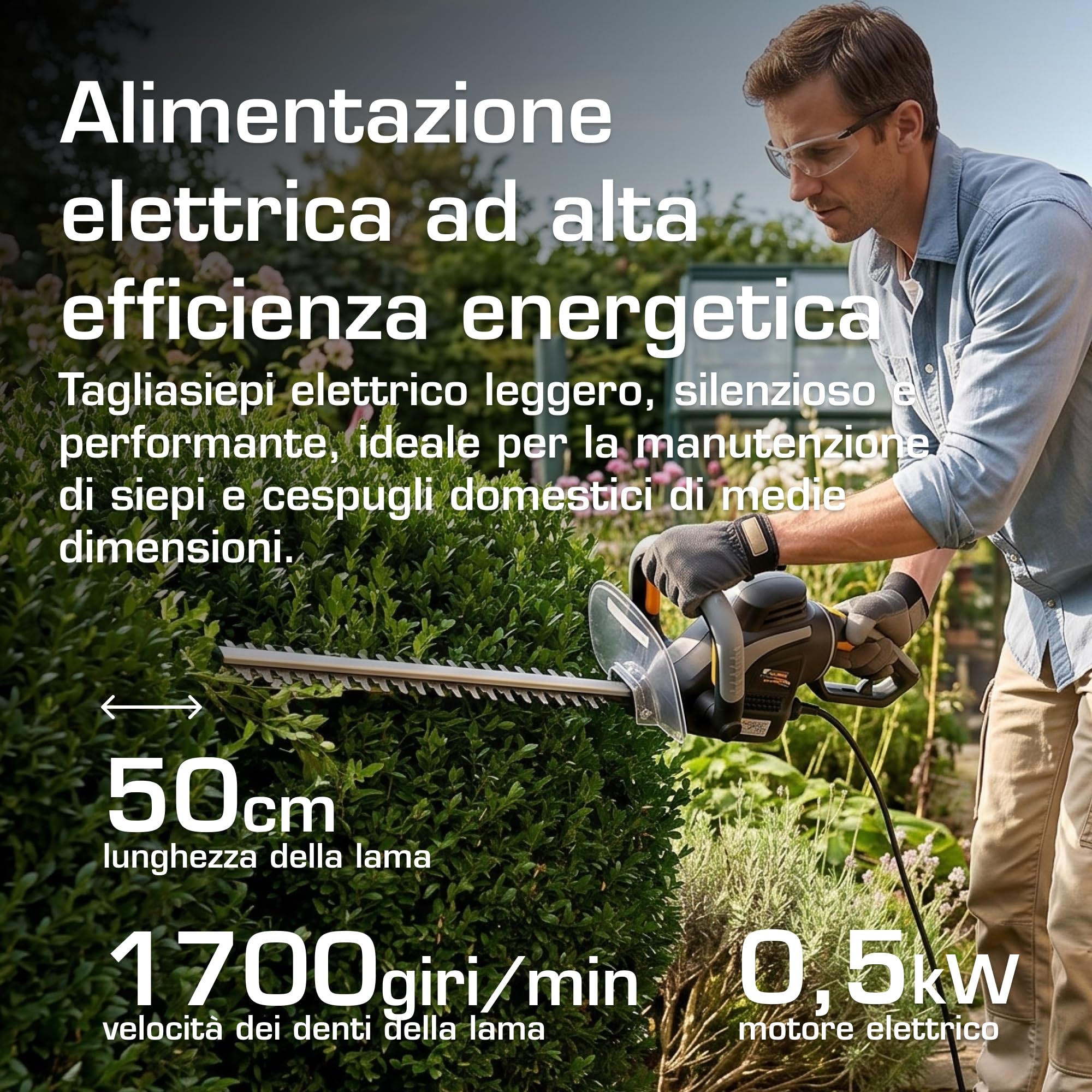 Alpina AHT 500 E tagliasiepi elettrico 50 cm 500W