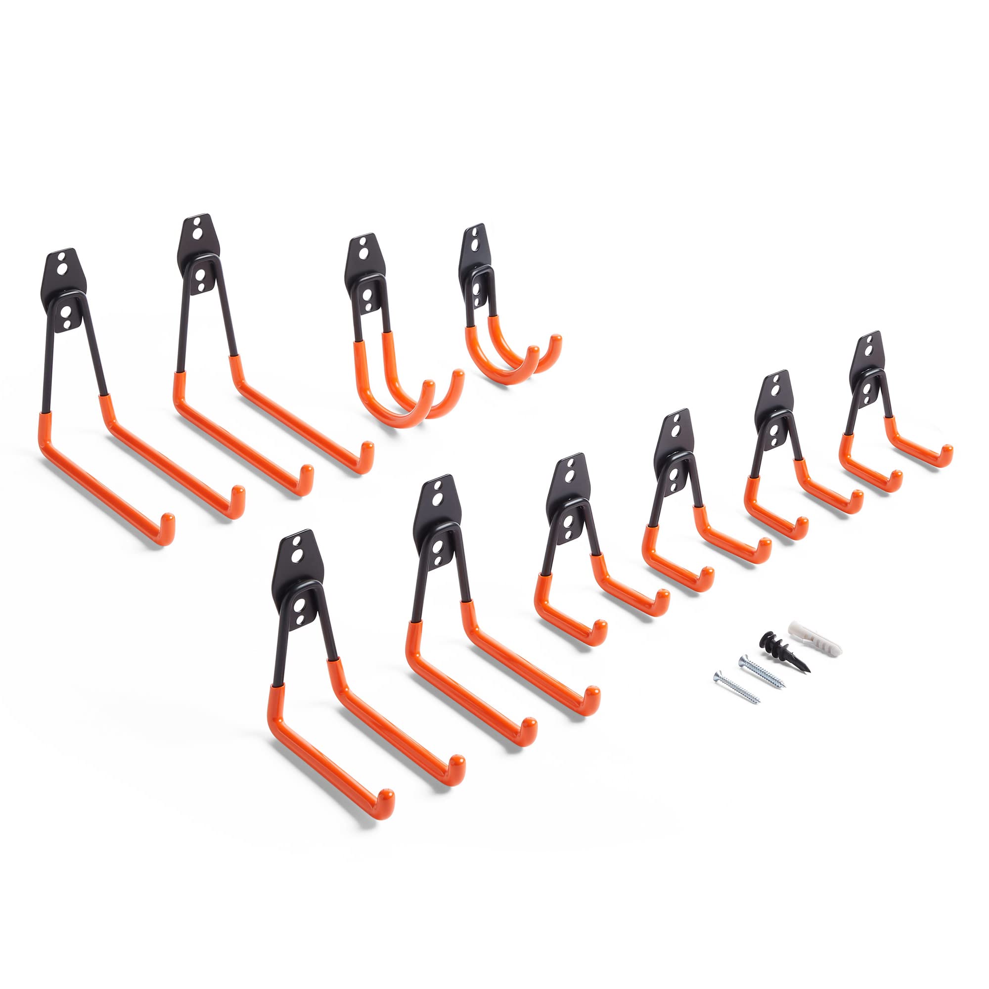 VonHaus Set 10 Ganci da Parete per Garage in Acciaio PVC