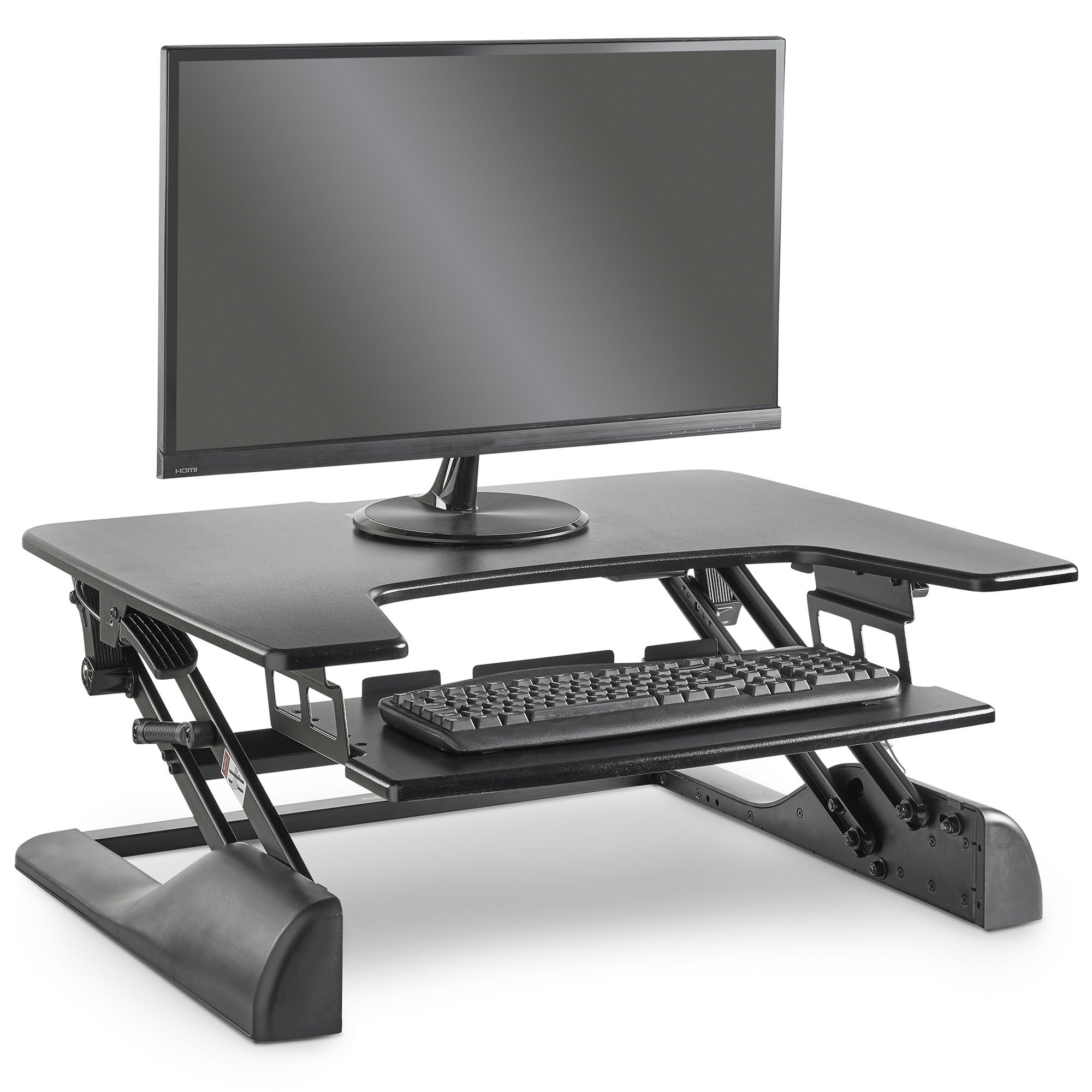 VonHaus postazione lavoro sit-stand due livelli nera
