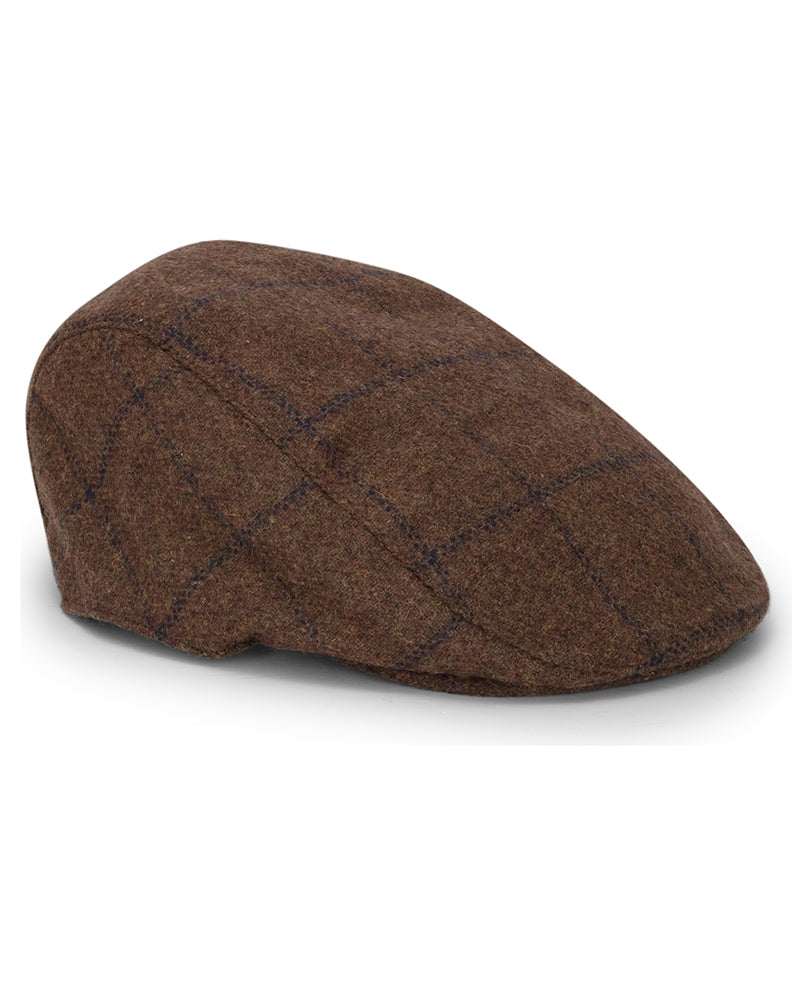 Hoggs of Fife Windowpane cappello tweed Brown Navy
