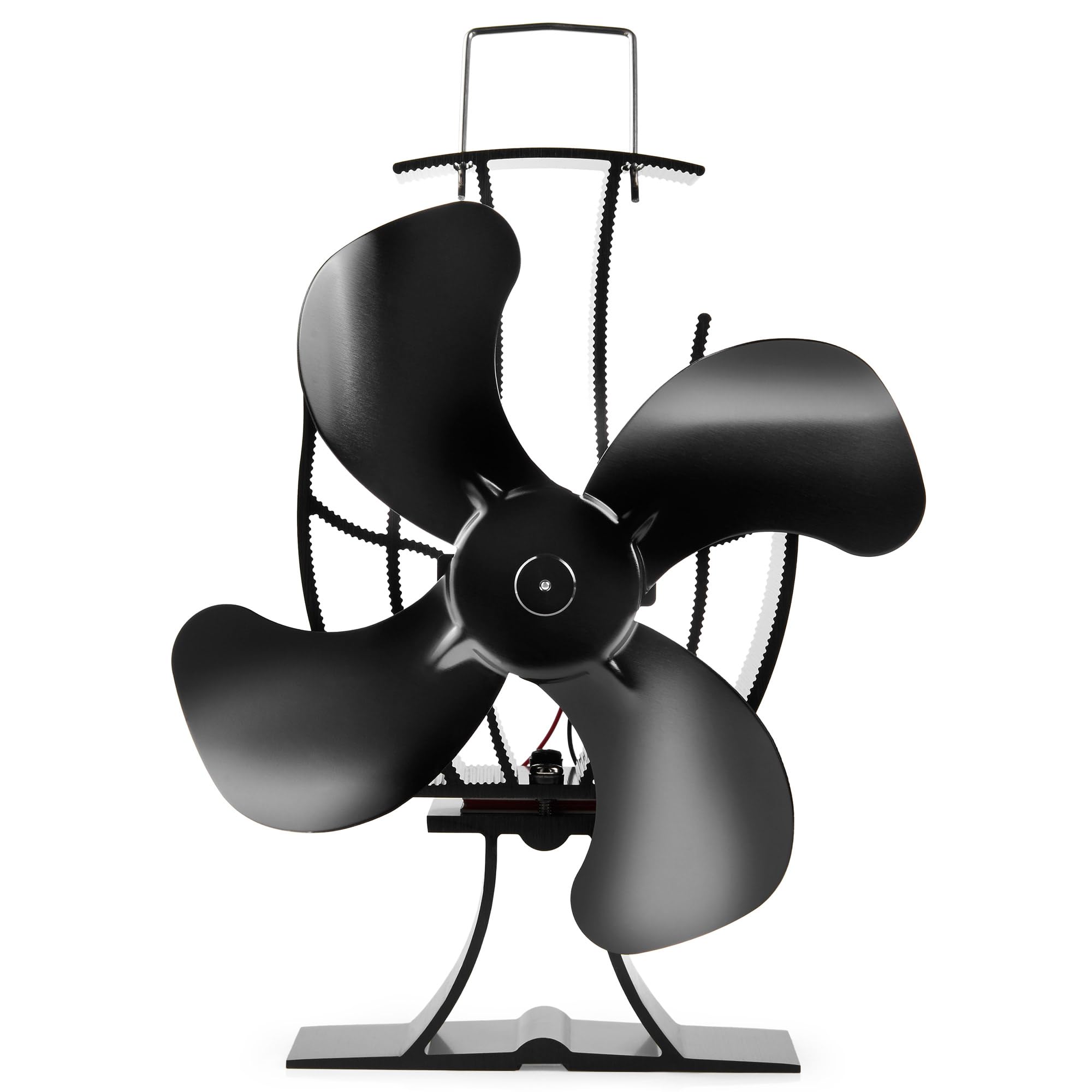 Vonhaus ventilatore stufa a calore 4 pale alluminio nero