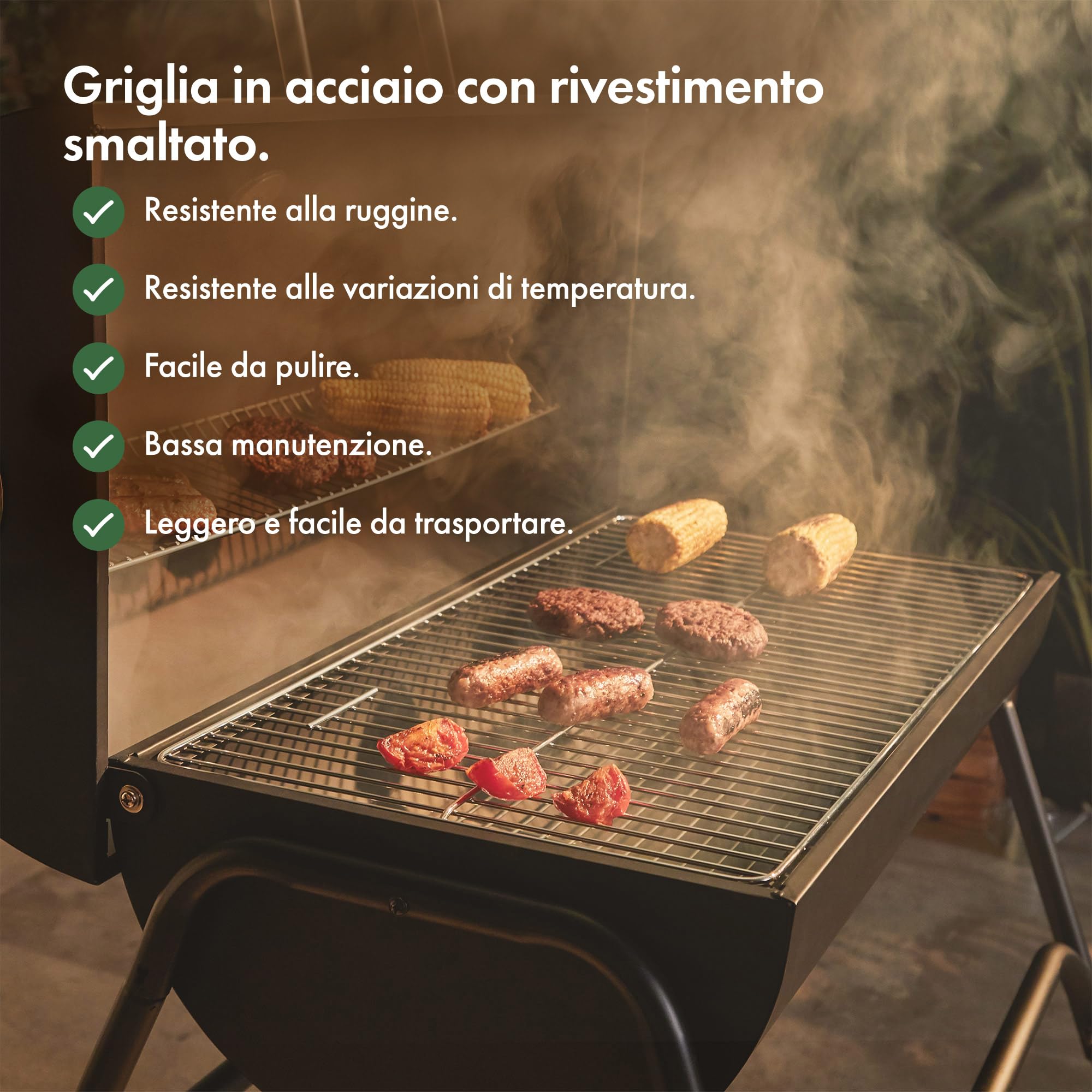 VonHaus Barbecue a Carbone 2 in 1 con Affumicatore