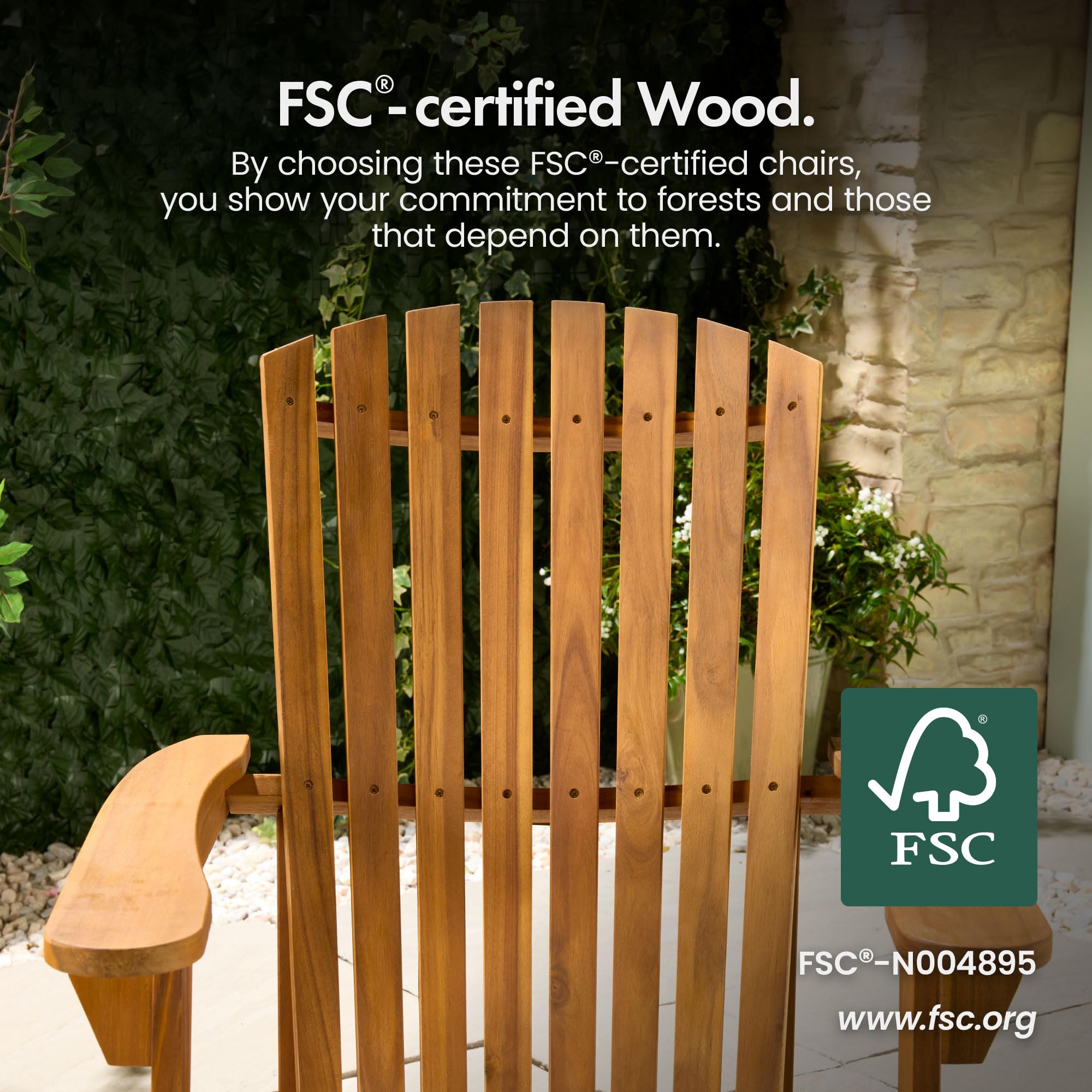 VonHaus Adirondack sedia giardino acacia oliata 150 kg