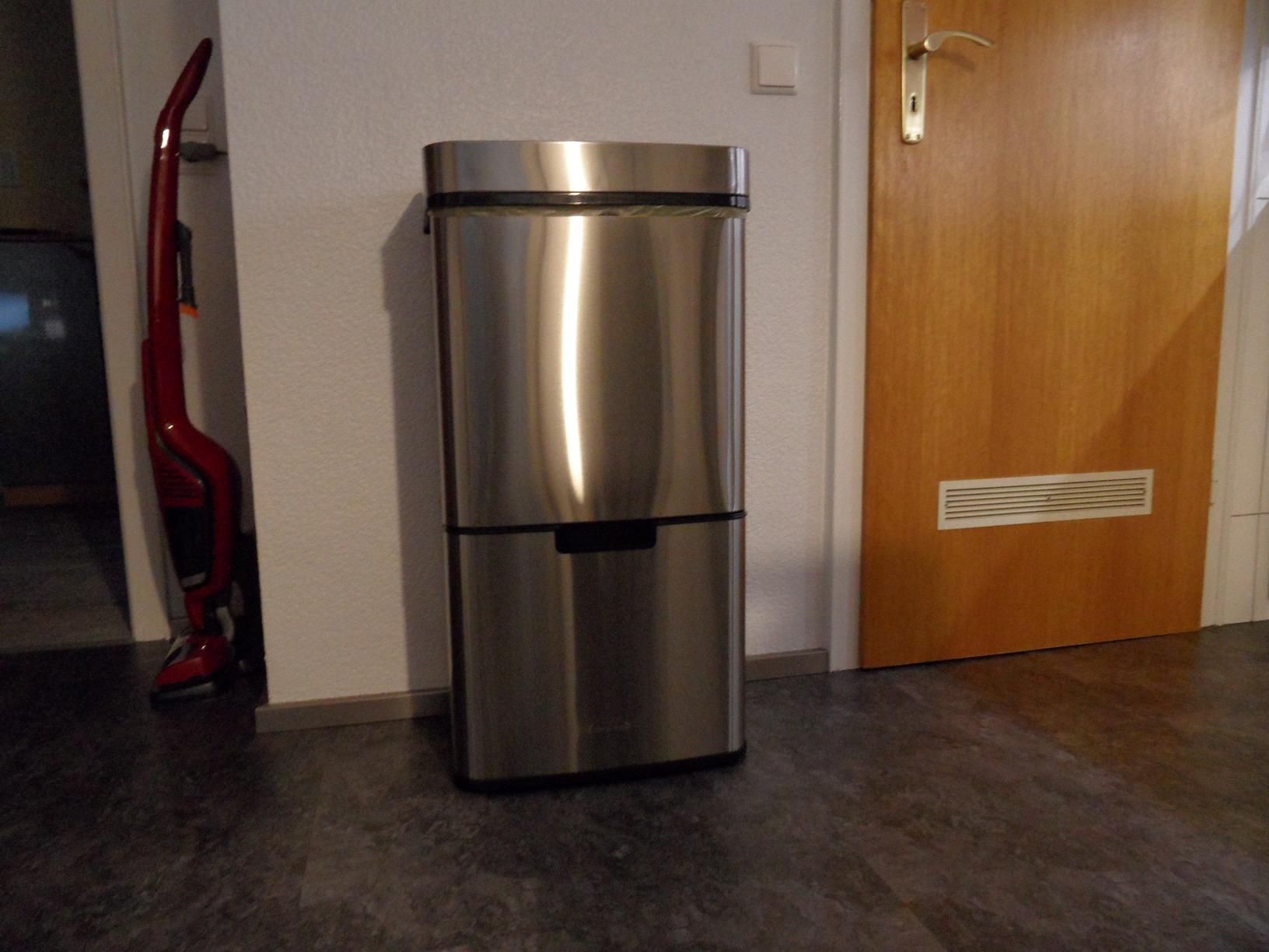 VonHaus pattumiera automatica sensore 72L acciaio nero 3 scomparti