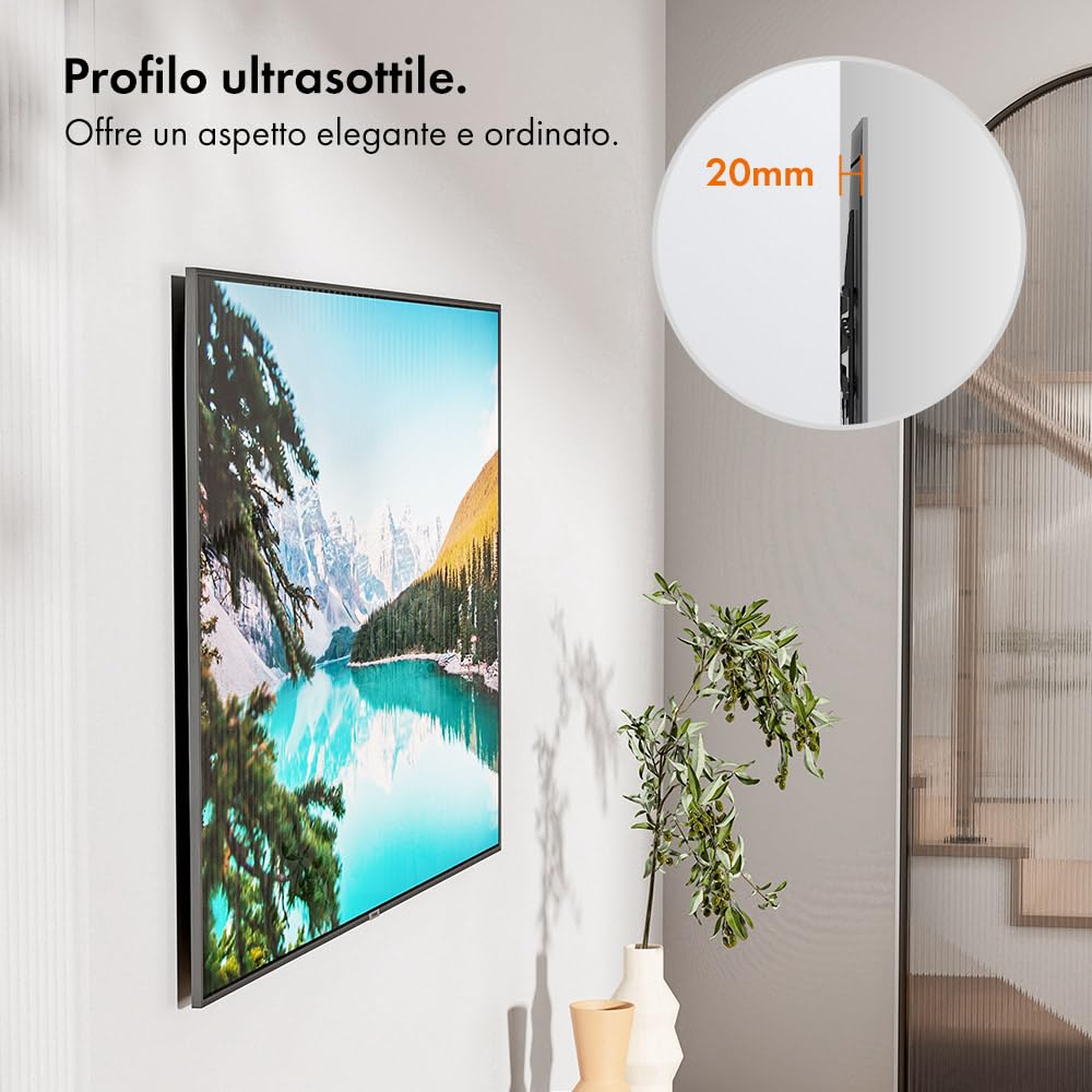 Vonhaus staffa TV parete fissa 37-85 pollici 70kg