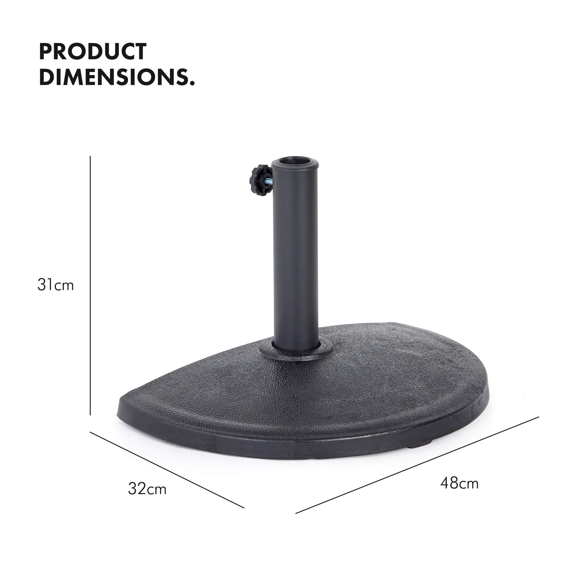 VonHaus base 9 kg mezzo ombrellone semicircolare da muro