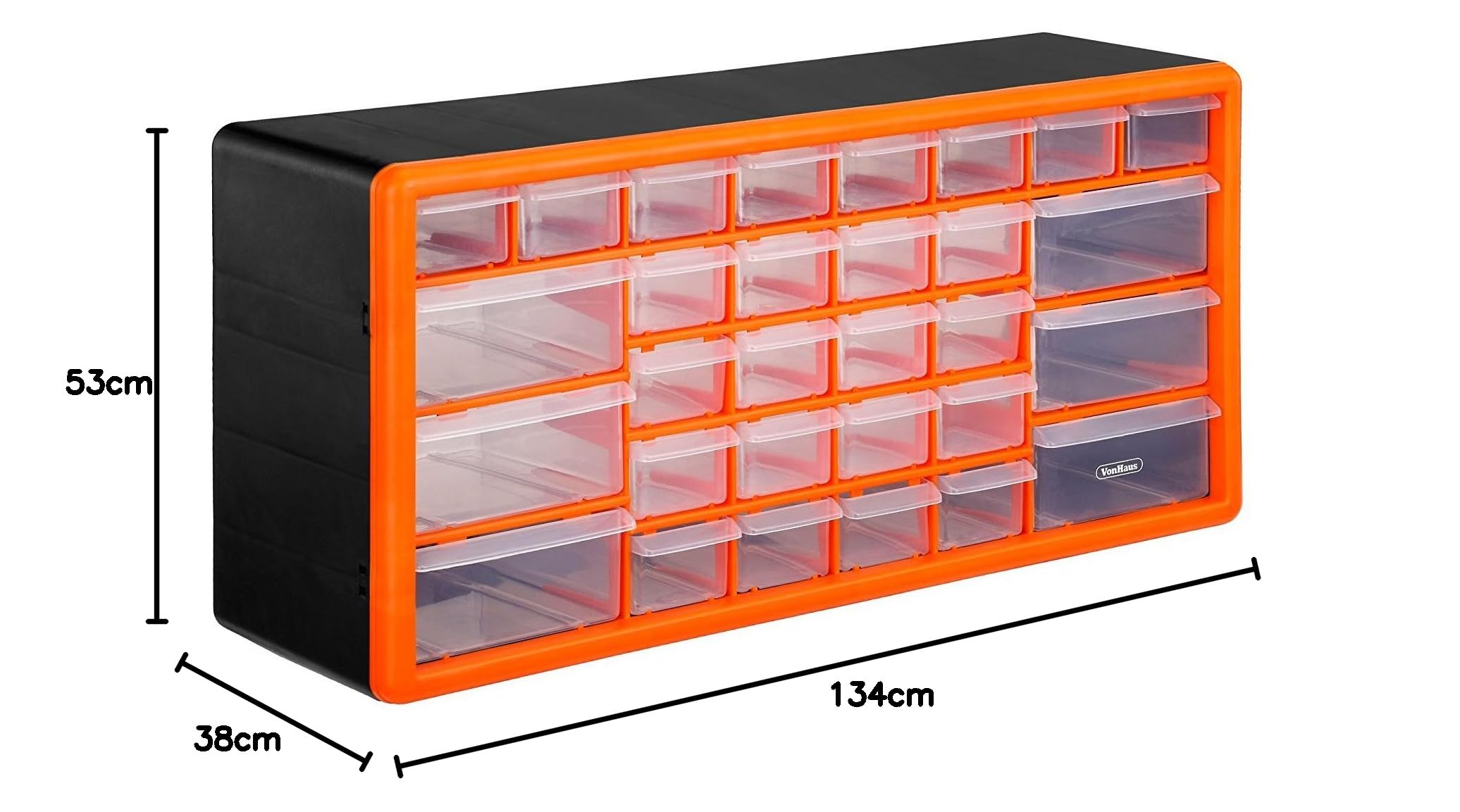 VonHaus Organizer 30 Cassettini Viti 50,5x16x25,6 cm Plastica