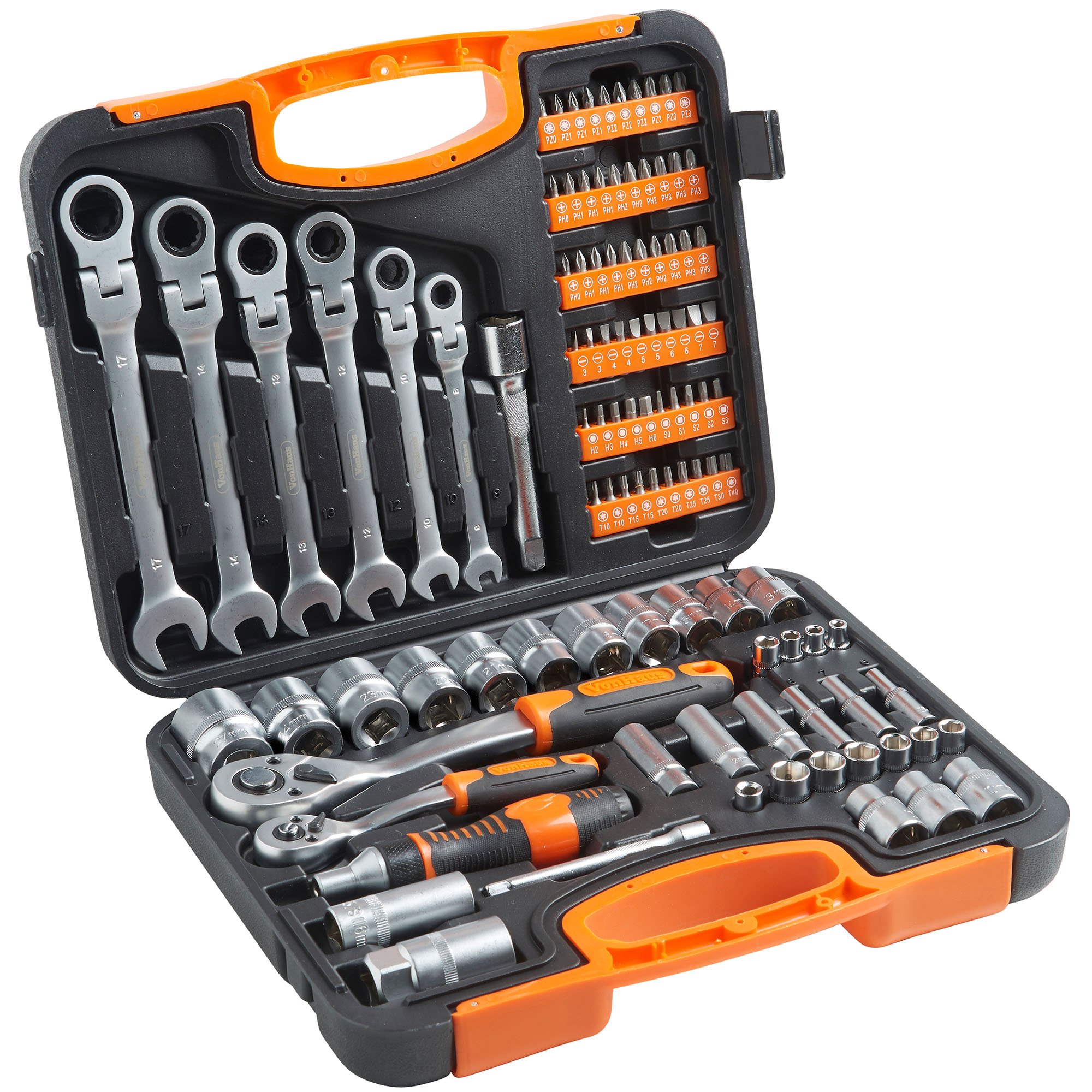 VonHaus Set Chiavi a Bussola 104 Pezzi con Cricchetto