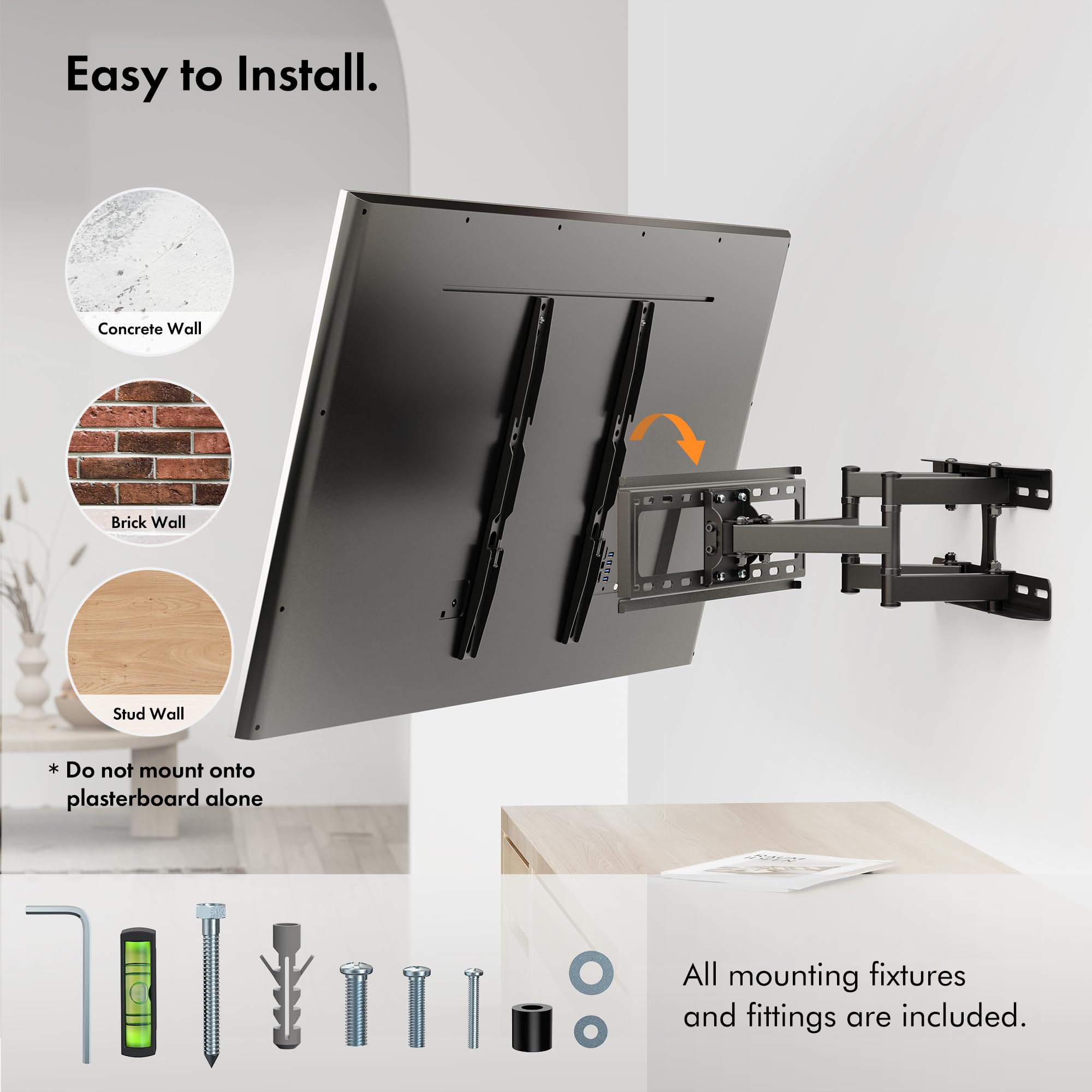 VonHaus Staffa TV a Parete 23-56" Girevole 45 kg