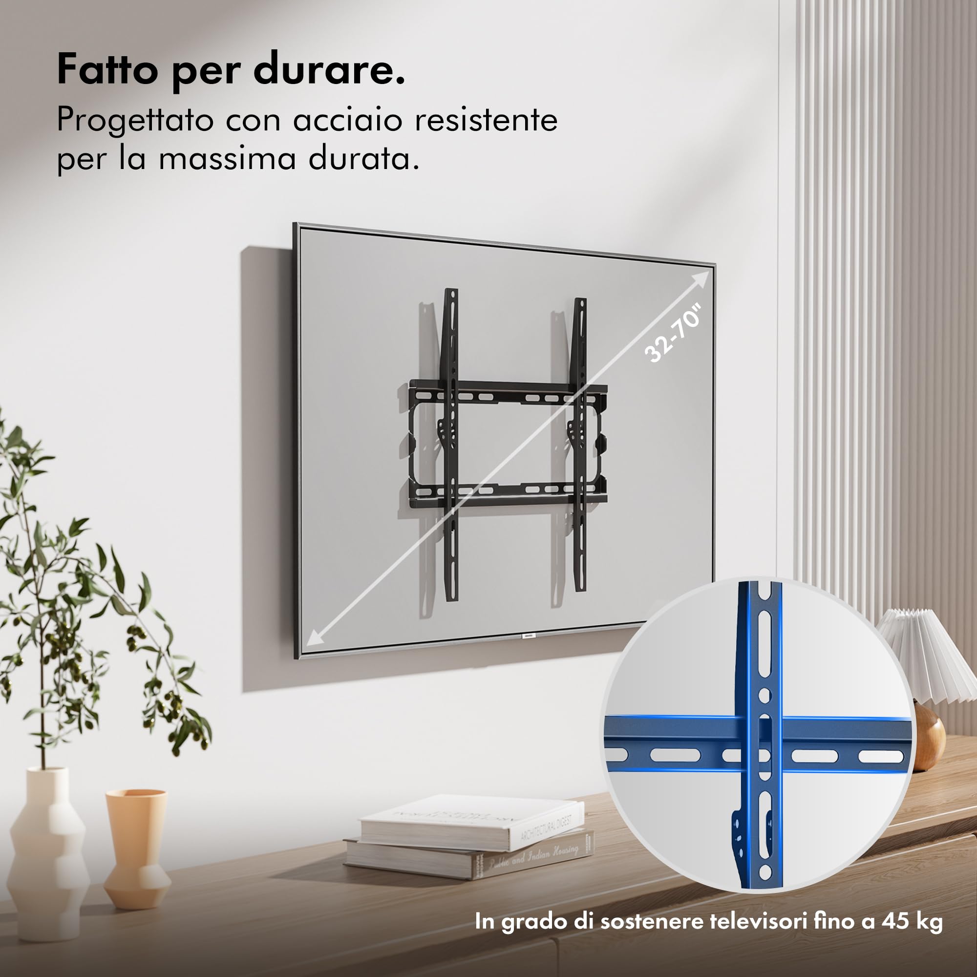 VonHaus 32-75 supporto TV parete sottile 55 kg