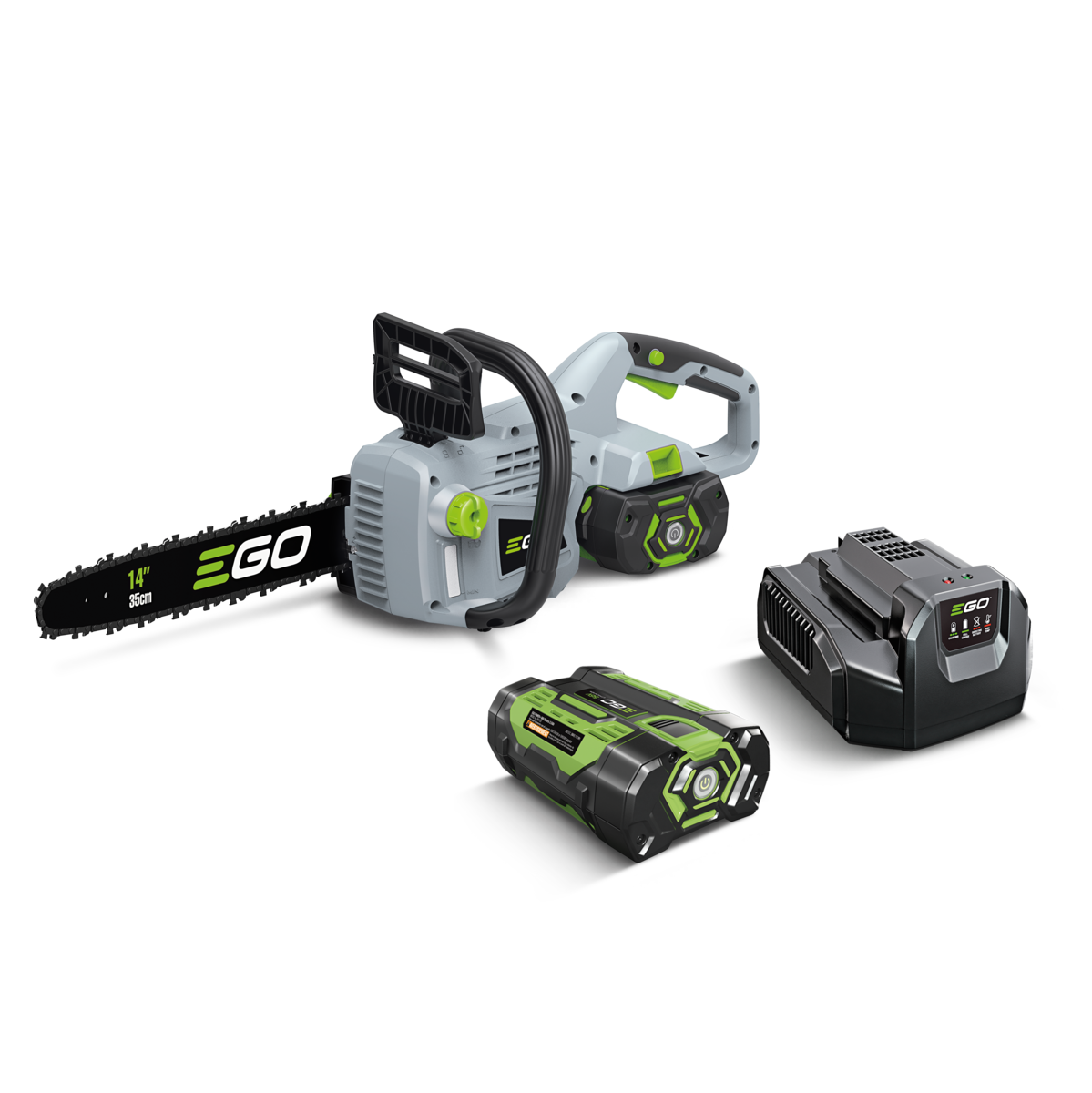 Ego CS1401E motosega a batteria 35 cm kit + cavalletto