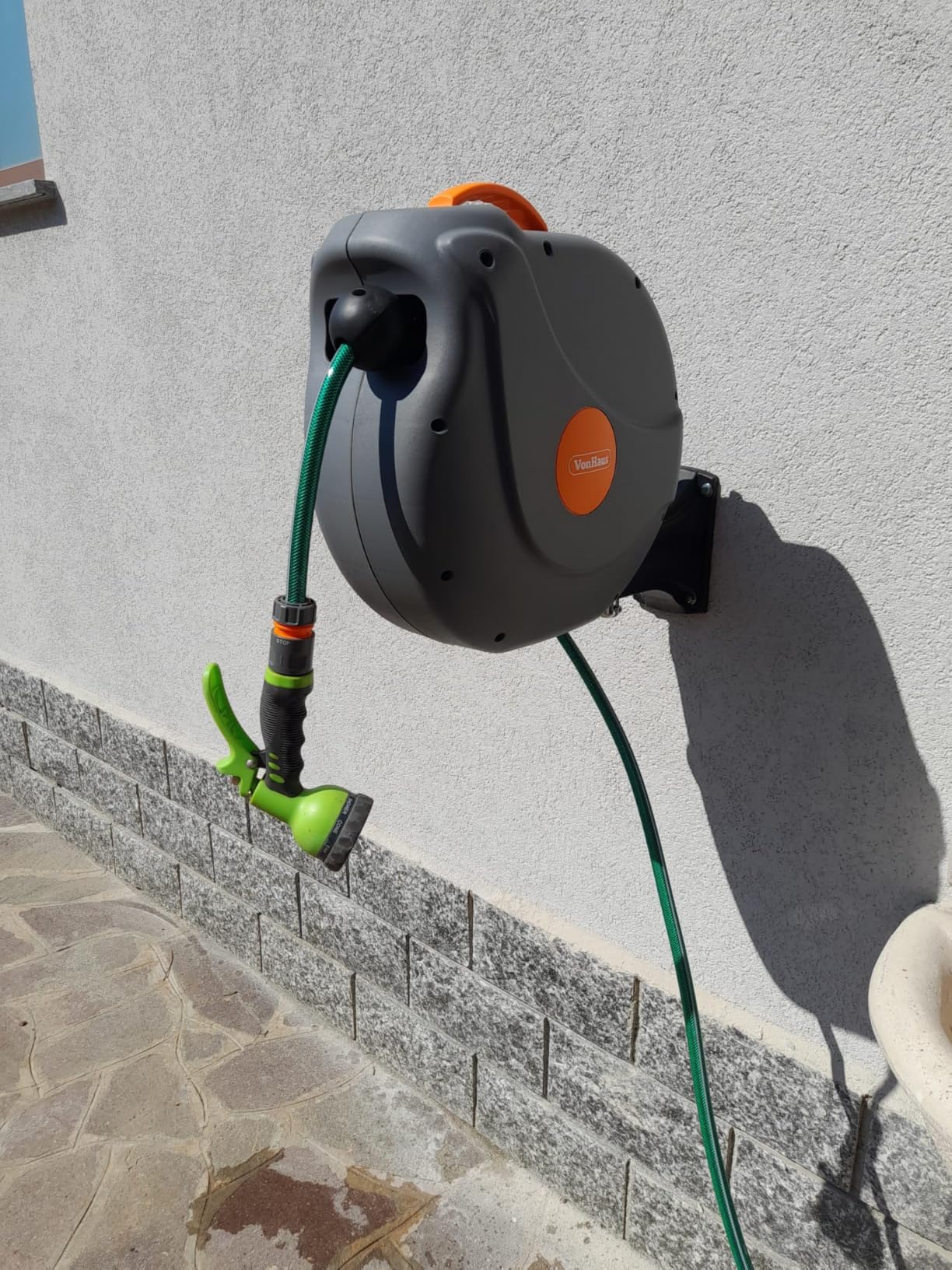 VonHaus avvolgitubo giardino 20 m retrattile 8 getti
