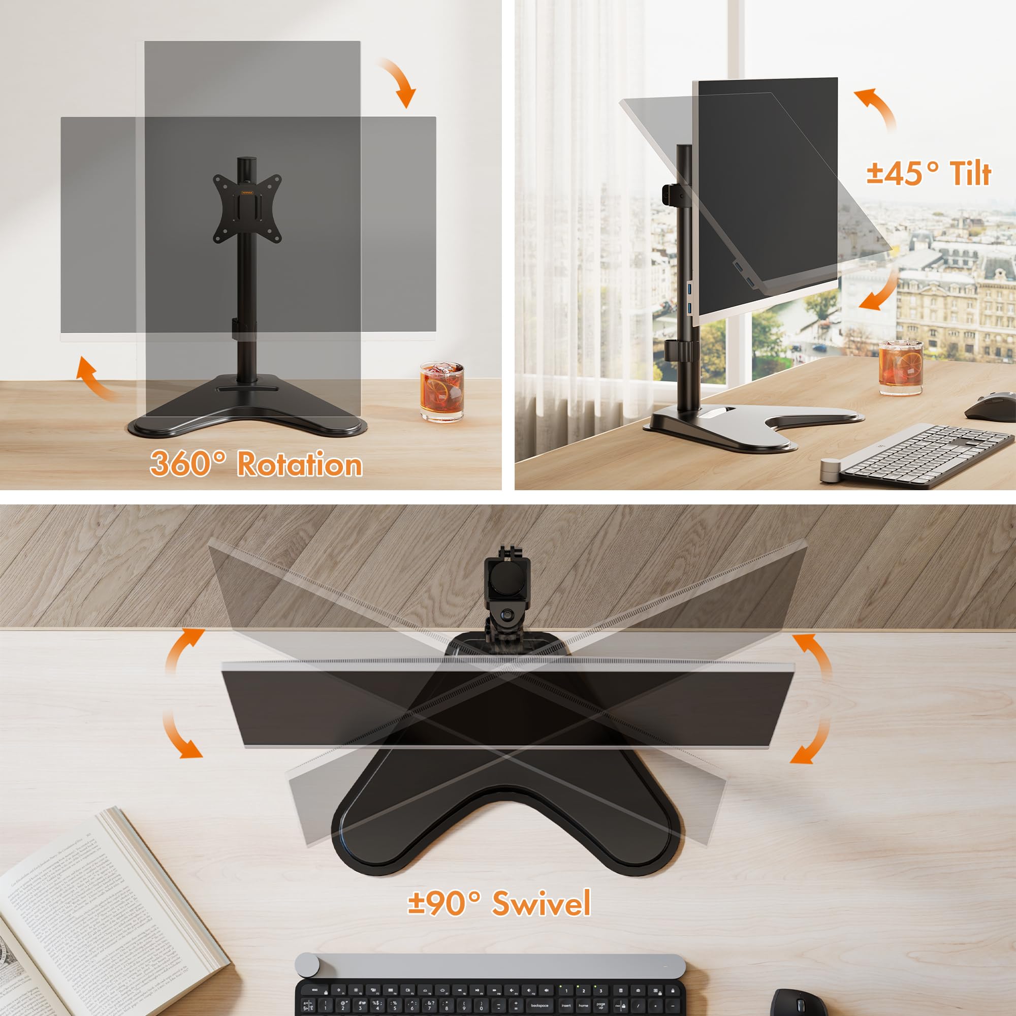 VonHaus Supporto Monitor da Scrivania 13-27 Pollici VESA
