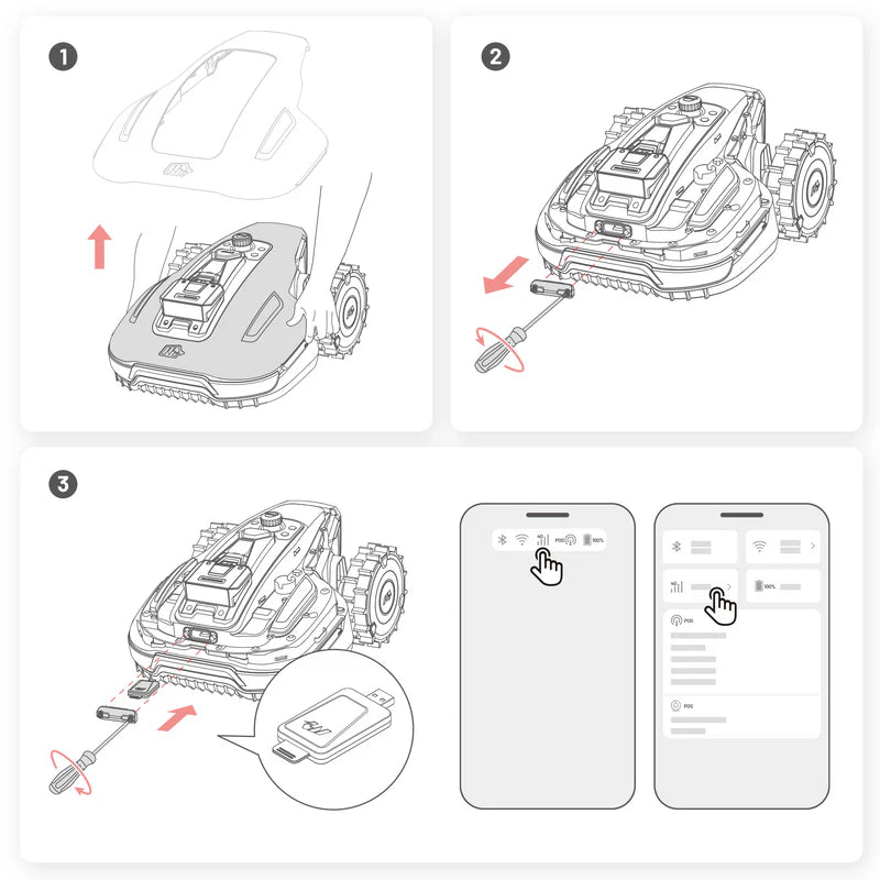 Mammotion Yuka Mini 2 modulo 4G robot tagliaerba app