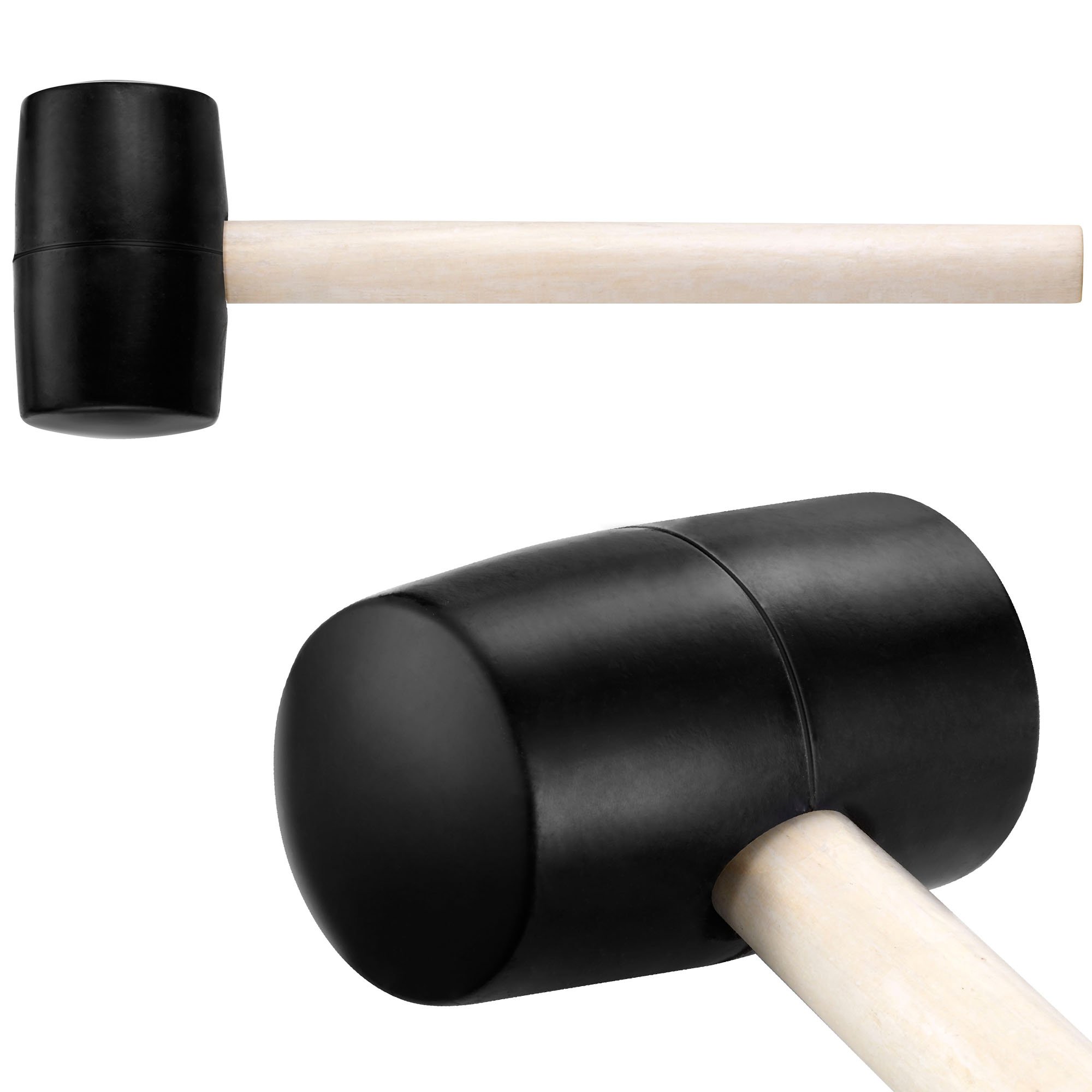 Vonhaus Martello in Gomma 450 g con Manico in Legno Testa 52 mm