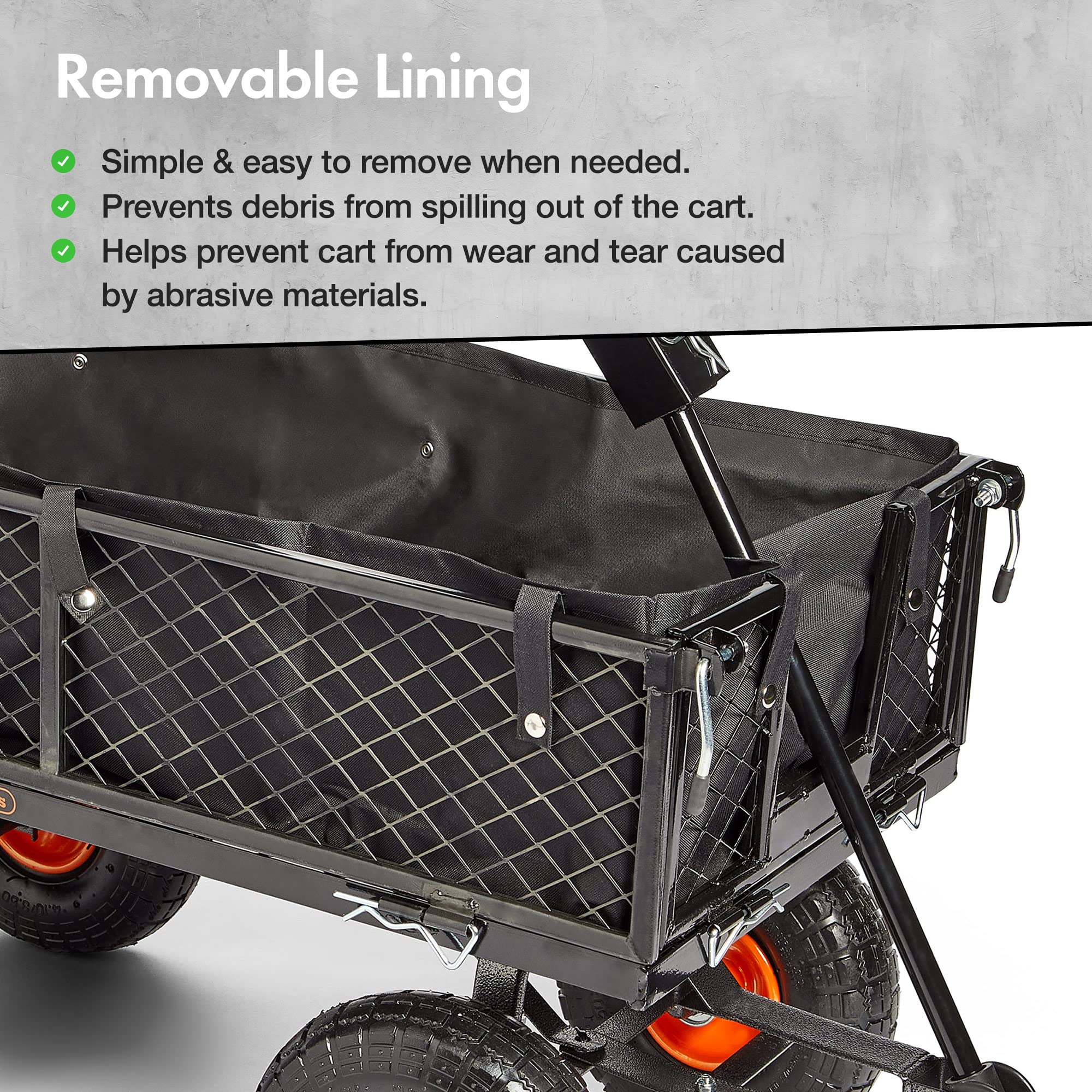 VonHaus Carrello da Giardino 350kg Ruote Pneumatiche