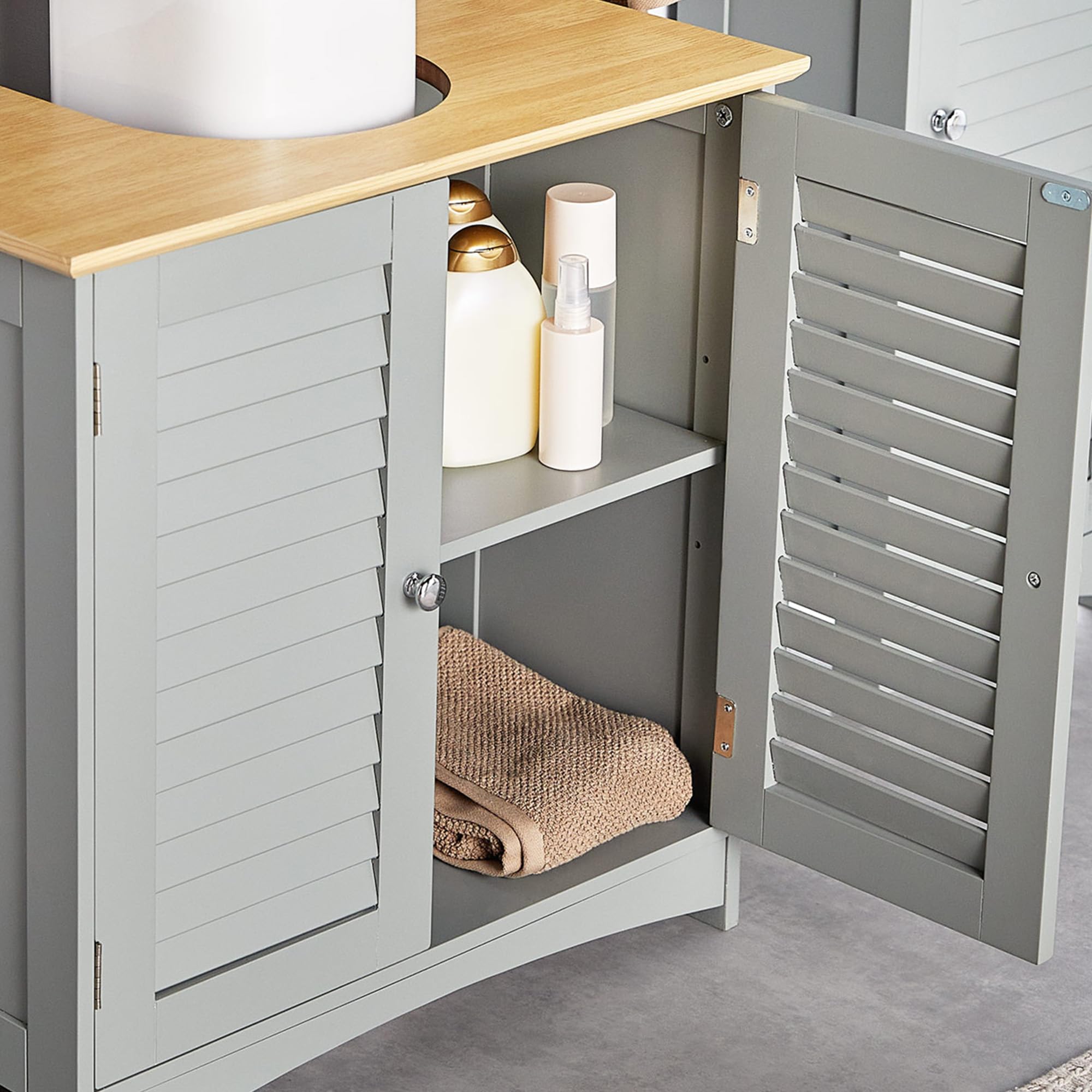 VonHaus Shrewsbury Mobile Bagno Sottolavabo Grigio 60 cm