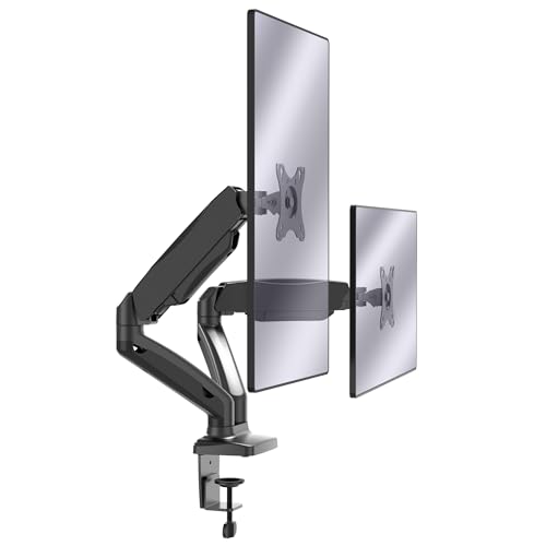 VonHaus Supporto Doppio Monitor a Gas da Scrivania con USB 6 kg