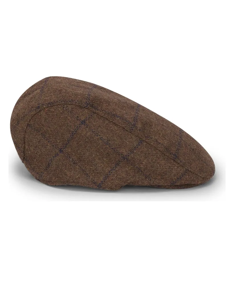 Hoggs of Fife Windowpane cappello tweed Brown Navy
