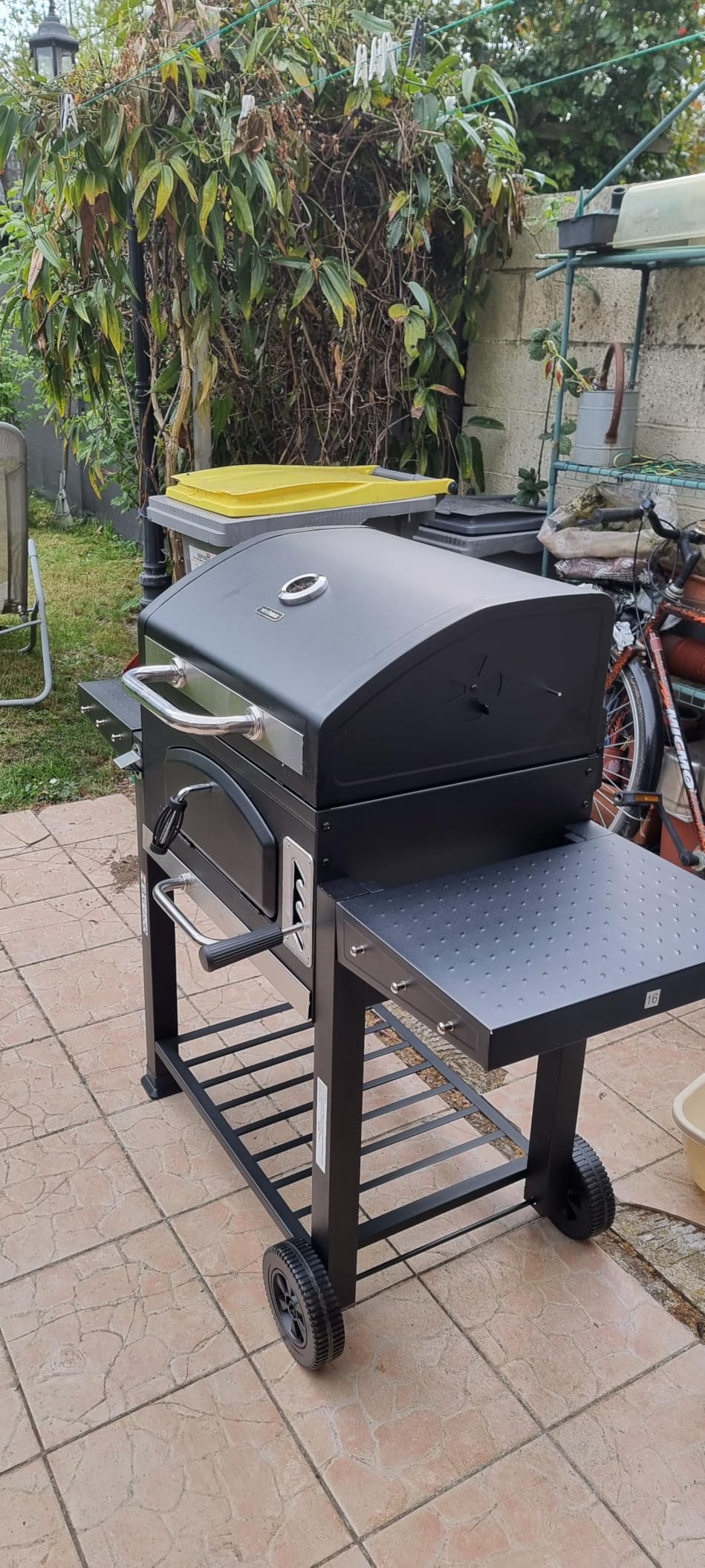 VonHaus Barbecue Carbone XL Grill Affumicatore Ghisa