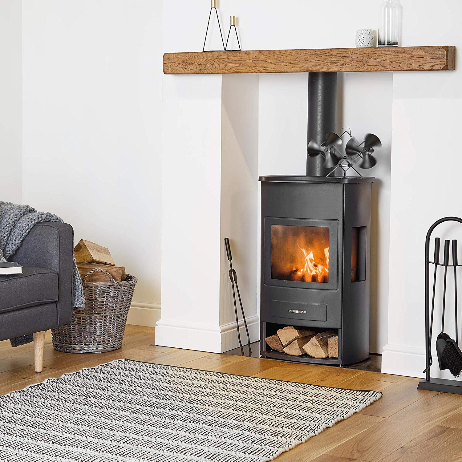 Vonhaus Ventilatore Stufa Doppio 6 Pale 250-320 CFM Nero