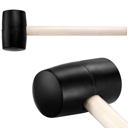 Vonhaus Martello in Gomma 450 g con Manico in Legno Testa 52 mm
