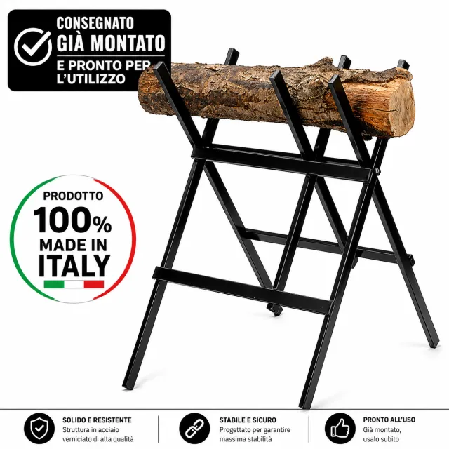 Technogarden cavalletto taglialegna pieghevole acciaio