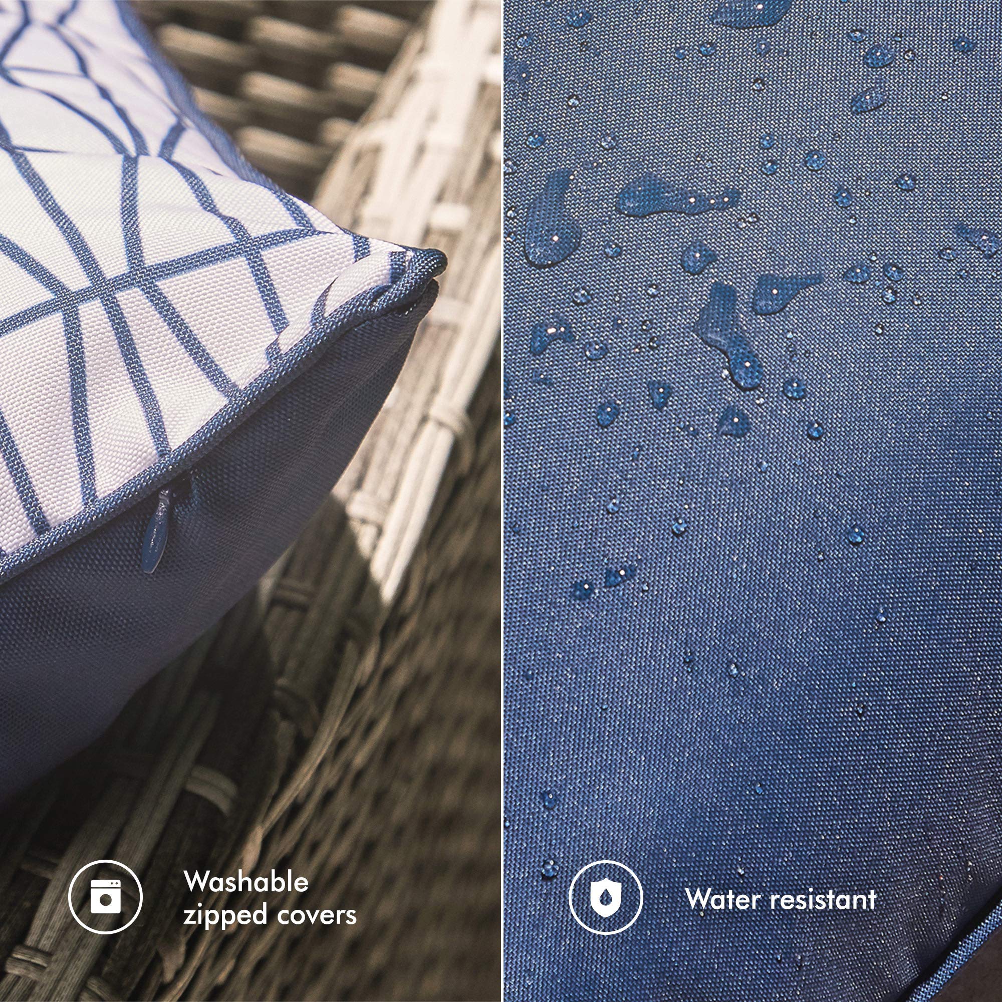 VonHaus Cuscini Giardino Blu 2 Pezzi Idrorepellenti