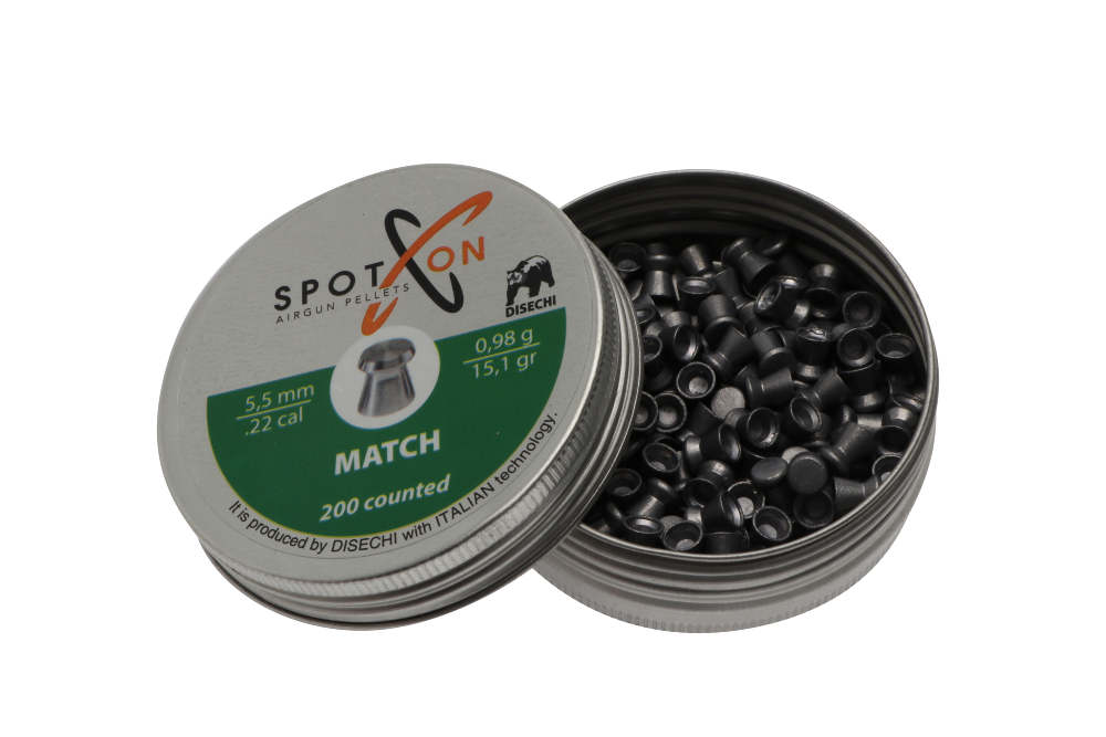 Spoton Match 5,5 mm pellet carabina testa piatta 0,98 g