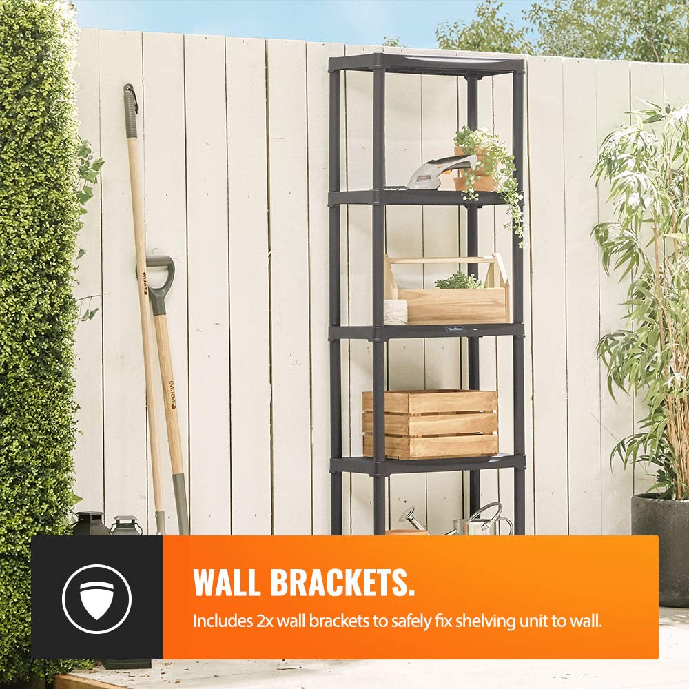 VonHaus 15/099 scaffale 5 ripiani nero plastica 172 cm