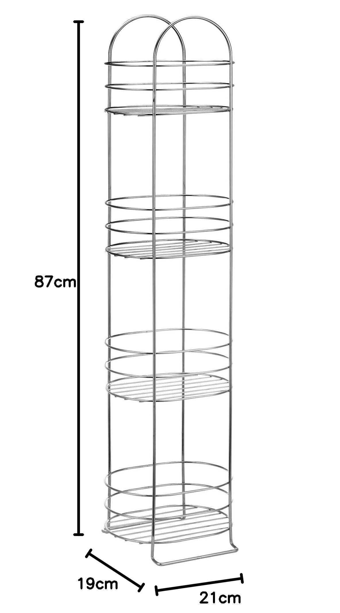 VonHaus Scaffale Bagno Cromato 4 Ripiani 87 cm