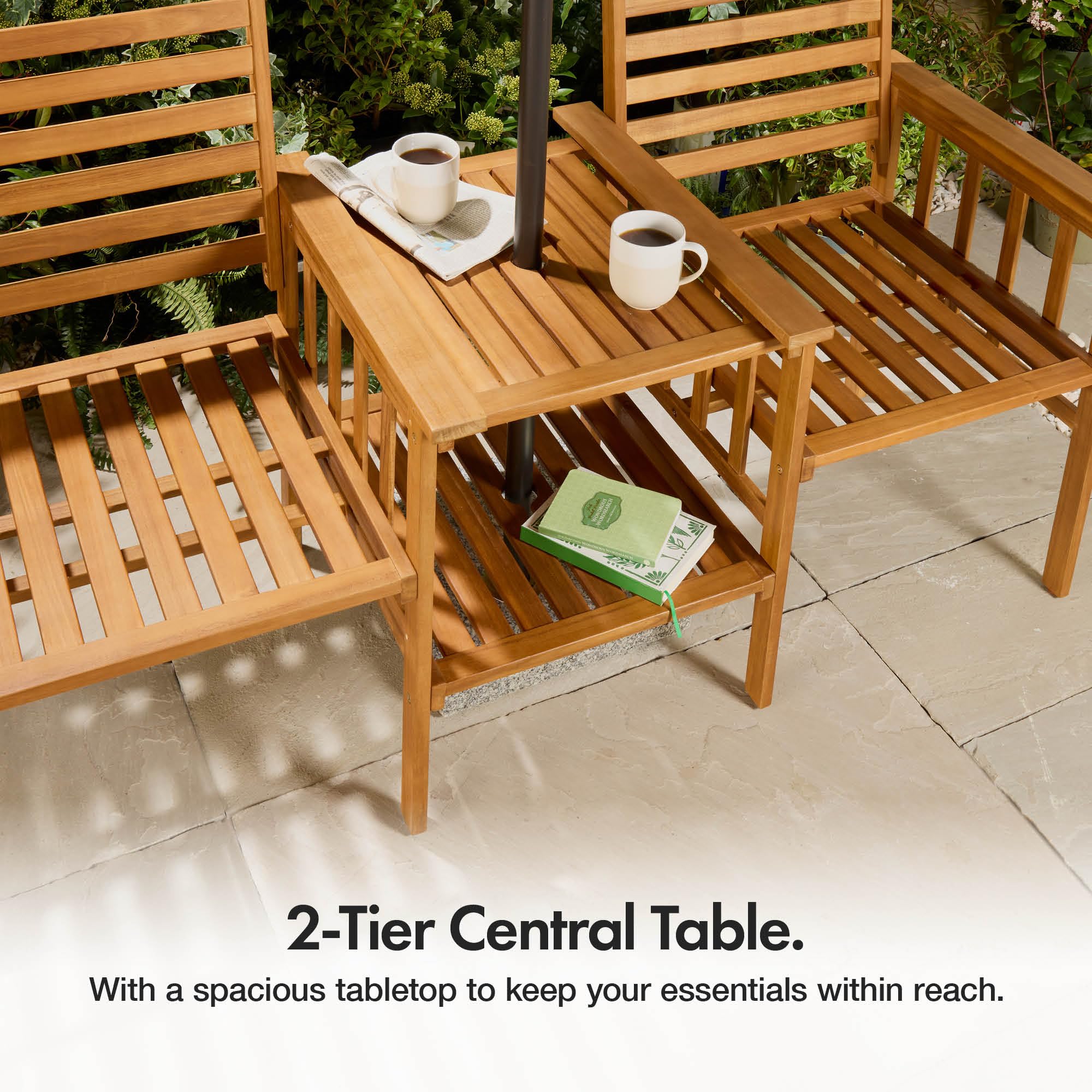 VonHaus Love Seat Collection Panchina Legno 2 posti